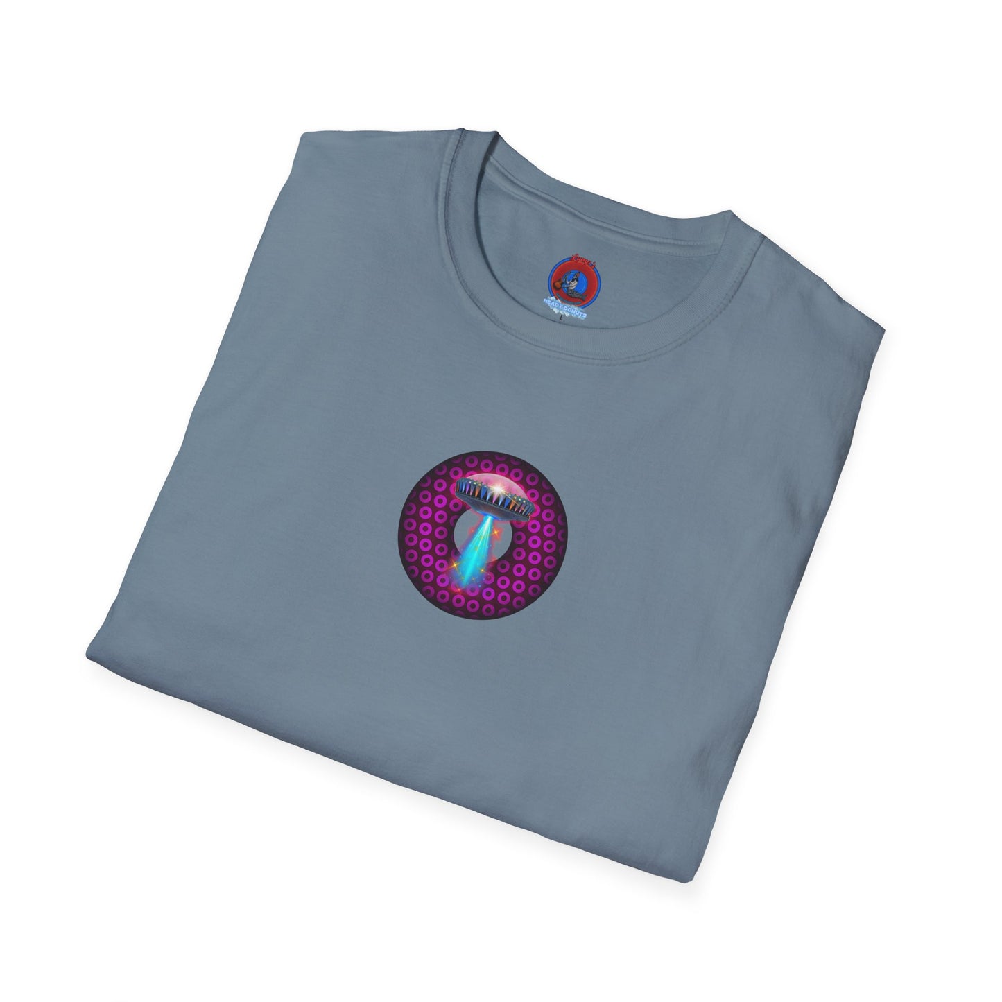 Coffee Traders Tee - Unisex Soft-Style - "Blastoff " - paradoxical donuts - variant 1 - mothership front/logo back
