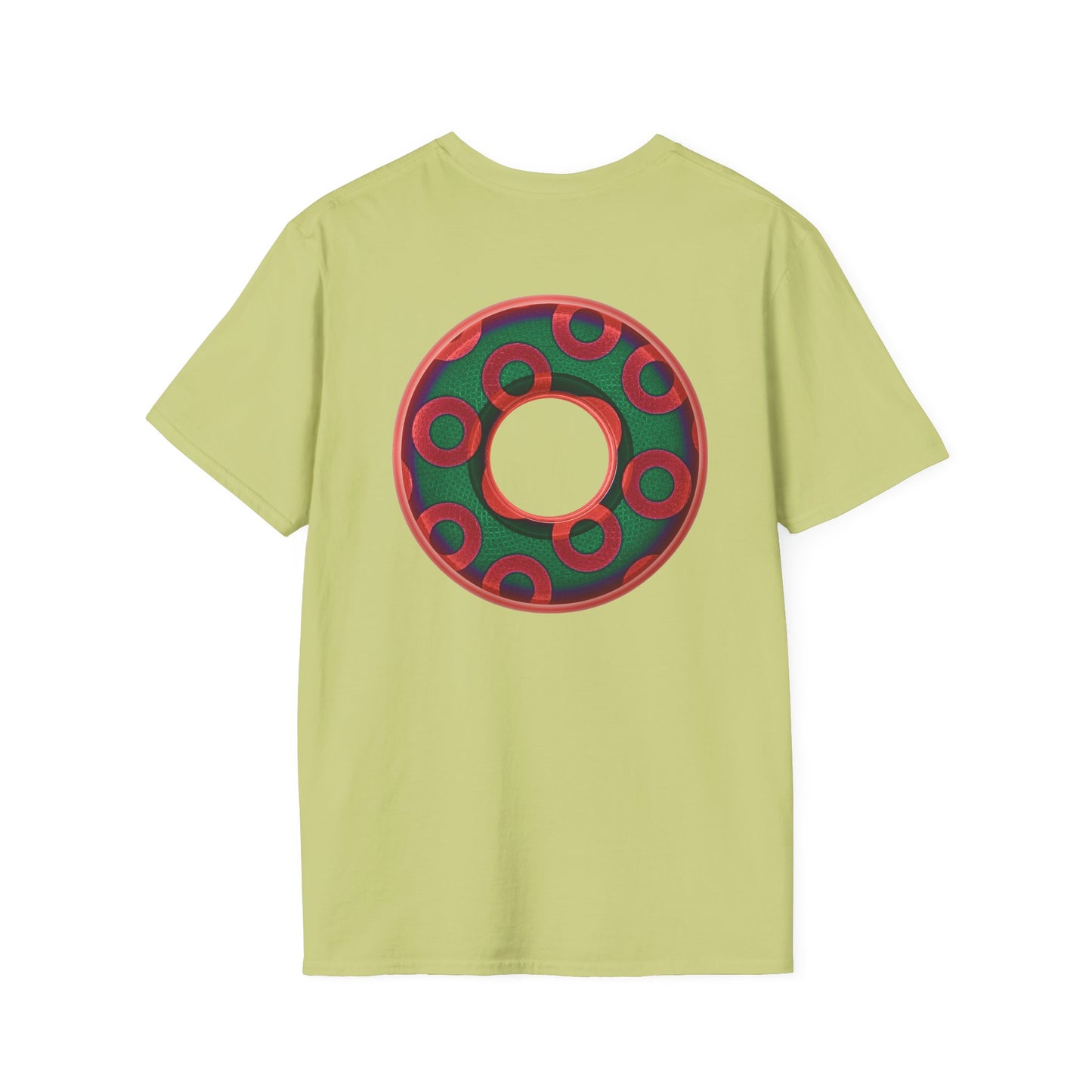 Plain Donuts/Unisex Soft-Style - "Plain Rustic Paradoxical Donuts" - green/red donuts