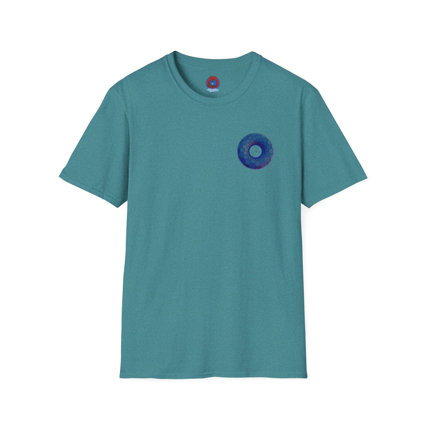 Classic Donut Tee - Unisex Soft-Style - "Dr. Albert Hofmann's Favorite Donut" - series 1.0  - variant 2 - blue hexadonut