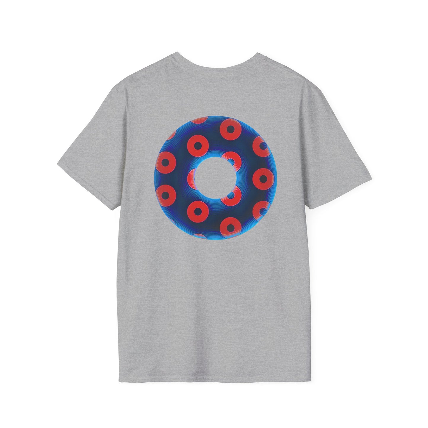 Plain Donuts/Unisex Soft-Style - "Plain Blimpy Paradoxical Donuts" - royal blue/bright red donuts