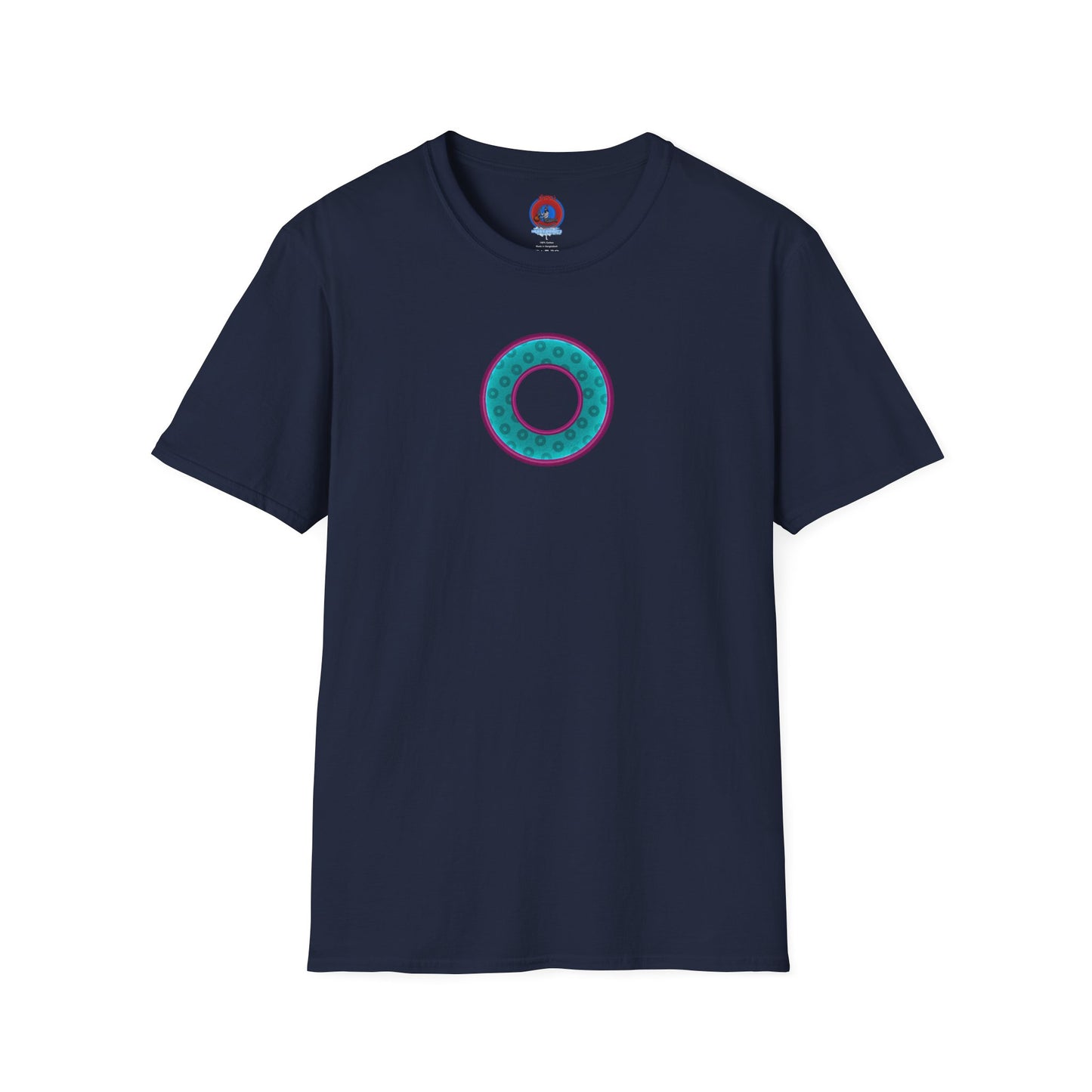 Plain Donuts/Unisex Soft-Style - "Plain Wide Mouthed Paradoxical Donuts" - teal/purple donuts