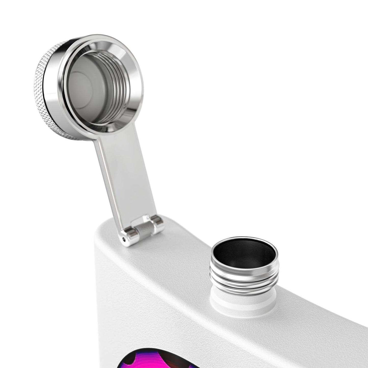 Lump's Donut Flask 6 oz -  Hot Magenta/Red Blimpy Paradox Donut - [*w/your choice of 6 backgrounds]