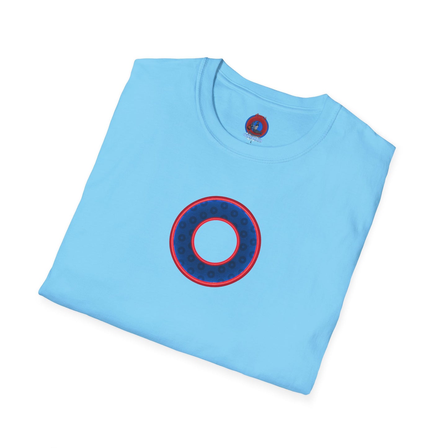 Plain Donuts/Unisex Soft-Style - "Plain Wide Mouthed Paradoxical Donuts" - dark blue/red donuts