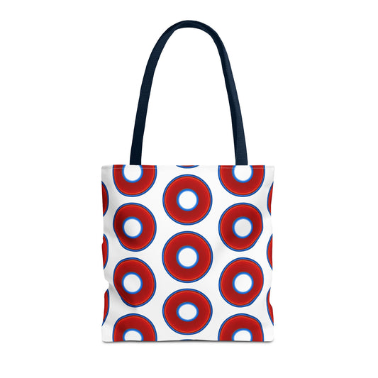 Lumpy Beach/Tote Bag - red vivid donuts w/white background