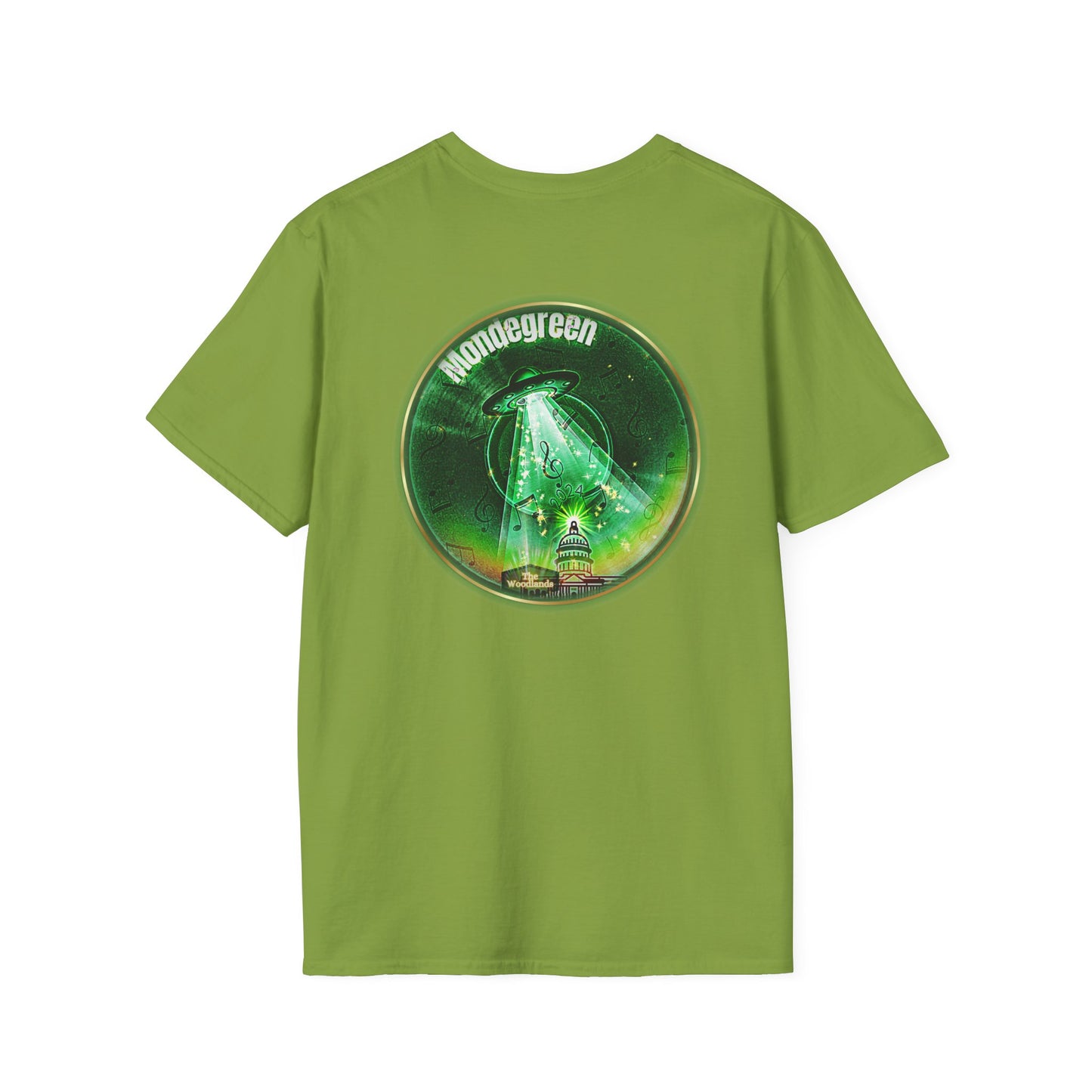 Classic Donut Tee - Unisex Soft-Style - "Close Encounters of the Delaware kind - Mondegreen Donut"  " variant 2 - green donut