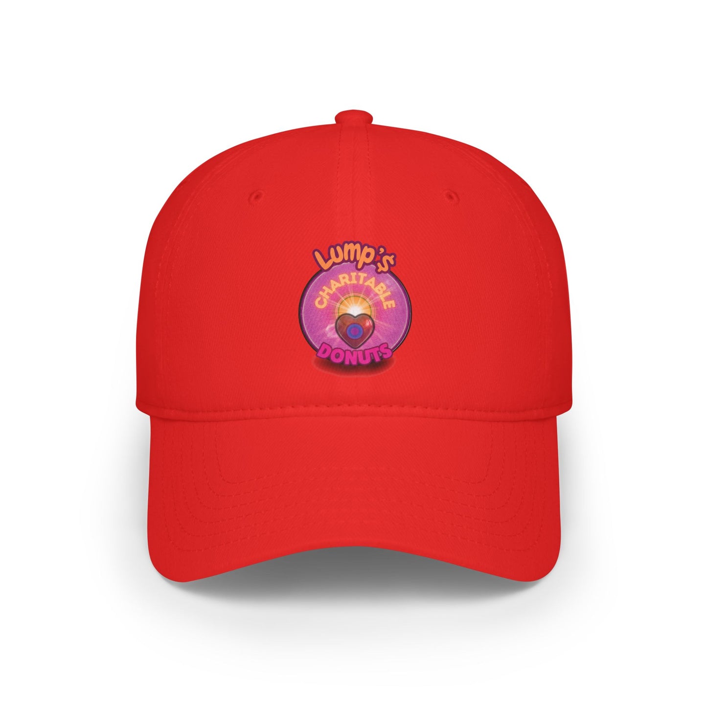 Lumpy Donut Baseball Cap - "Lump's Charitable Donut" - vivid magenta hexadonut w/ [*charitable donut]
