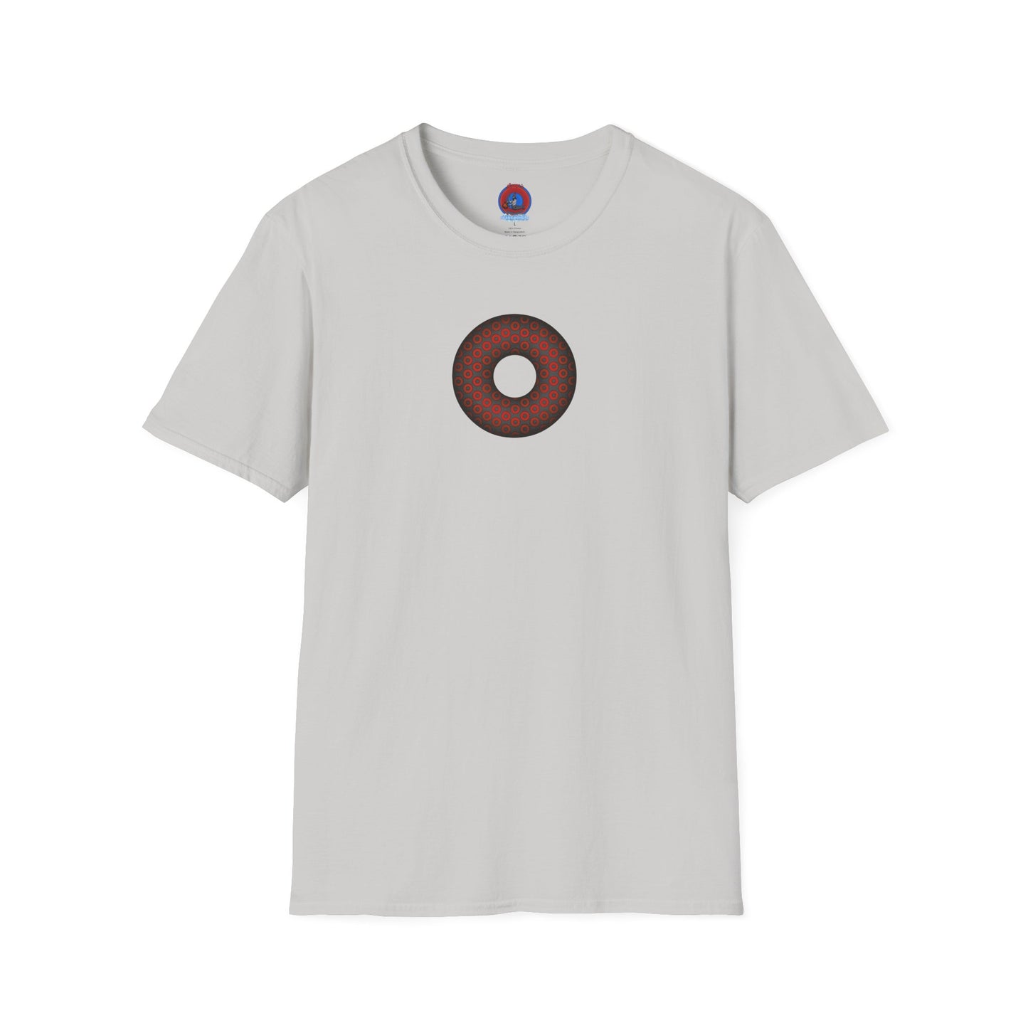 Plain Donuts/Unisex Soft-Style - "Plain Paradoxical Grided Donut" - red/dark gray donuts
