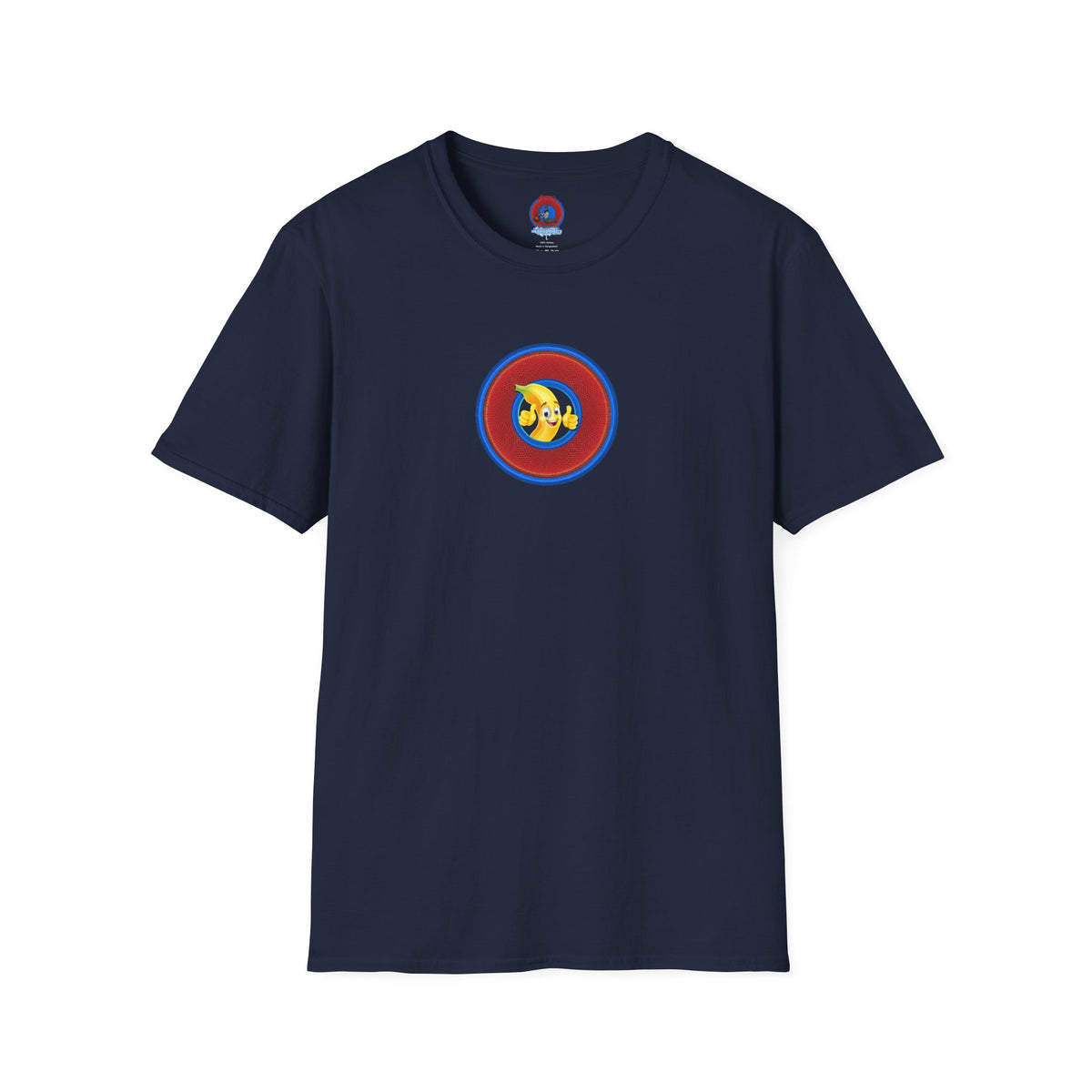 Classic Donut Tee - Unisex Soft-Style - "Dis sheet, it's bananas!" - series 1.0 - variant 6 - traditional red/blue donut