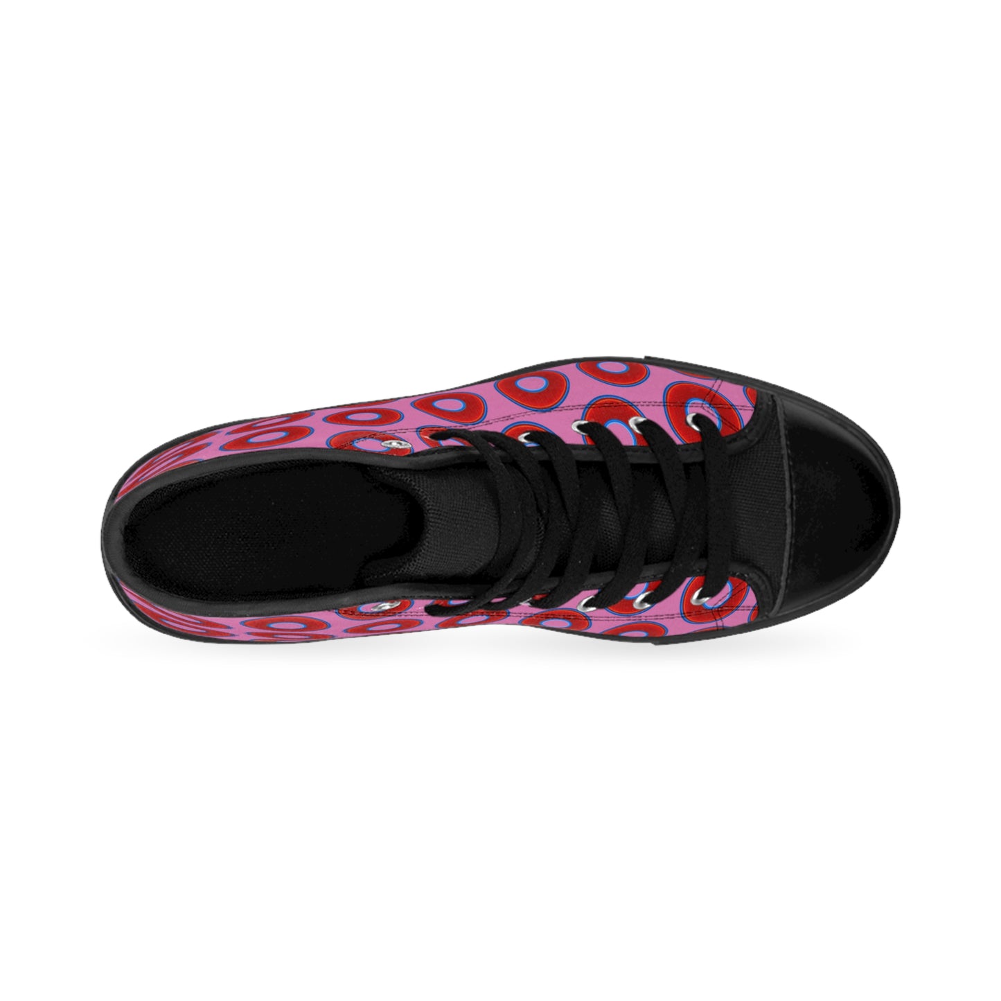 Men's Cushiony Convectors - High Tops - red vivid donuts w/pink background