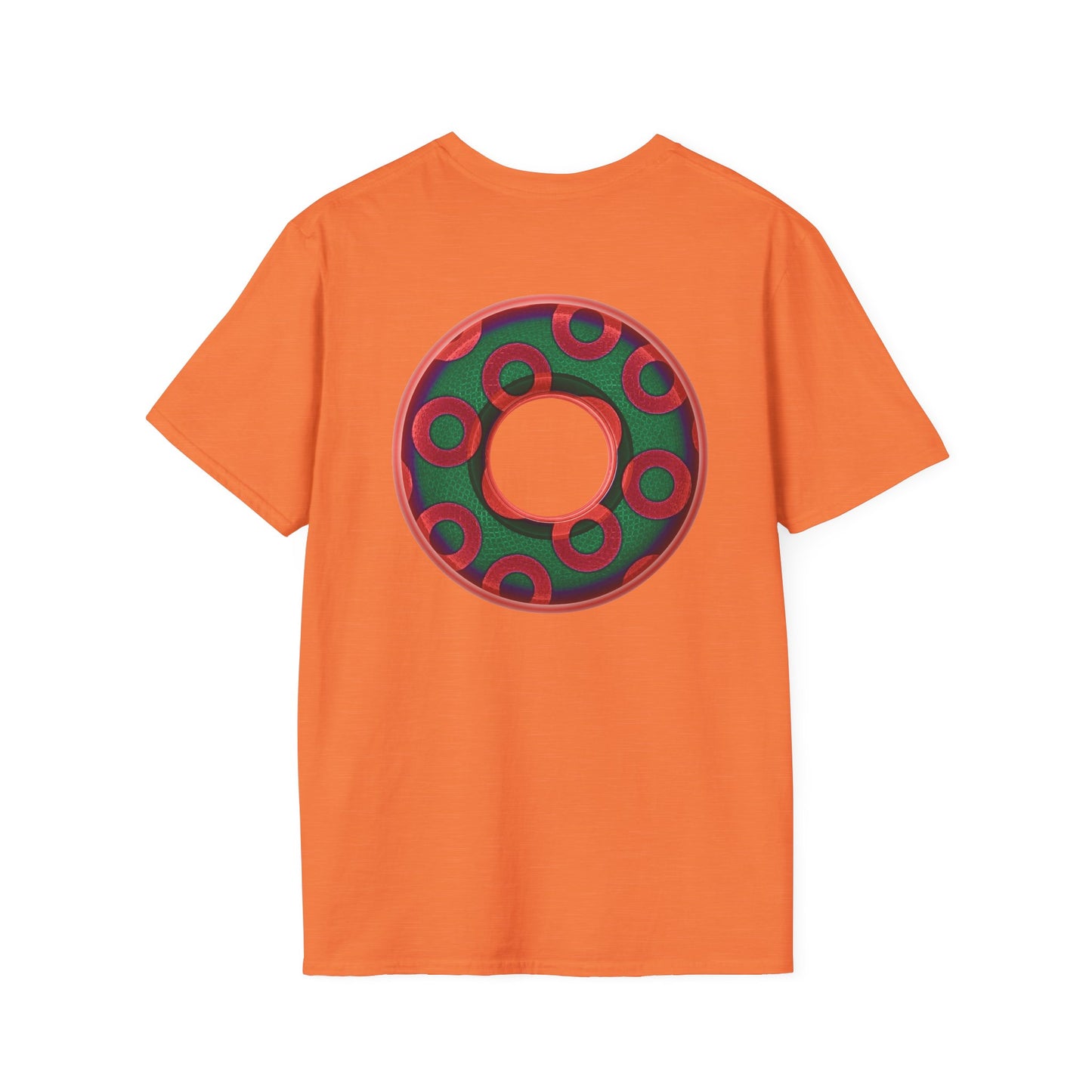 Plain Donuts/Unisex Soft-Style - "Plain Rustic Paradoxical Donuts" - green/red donuts