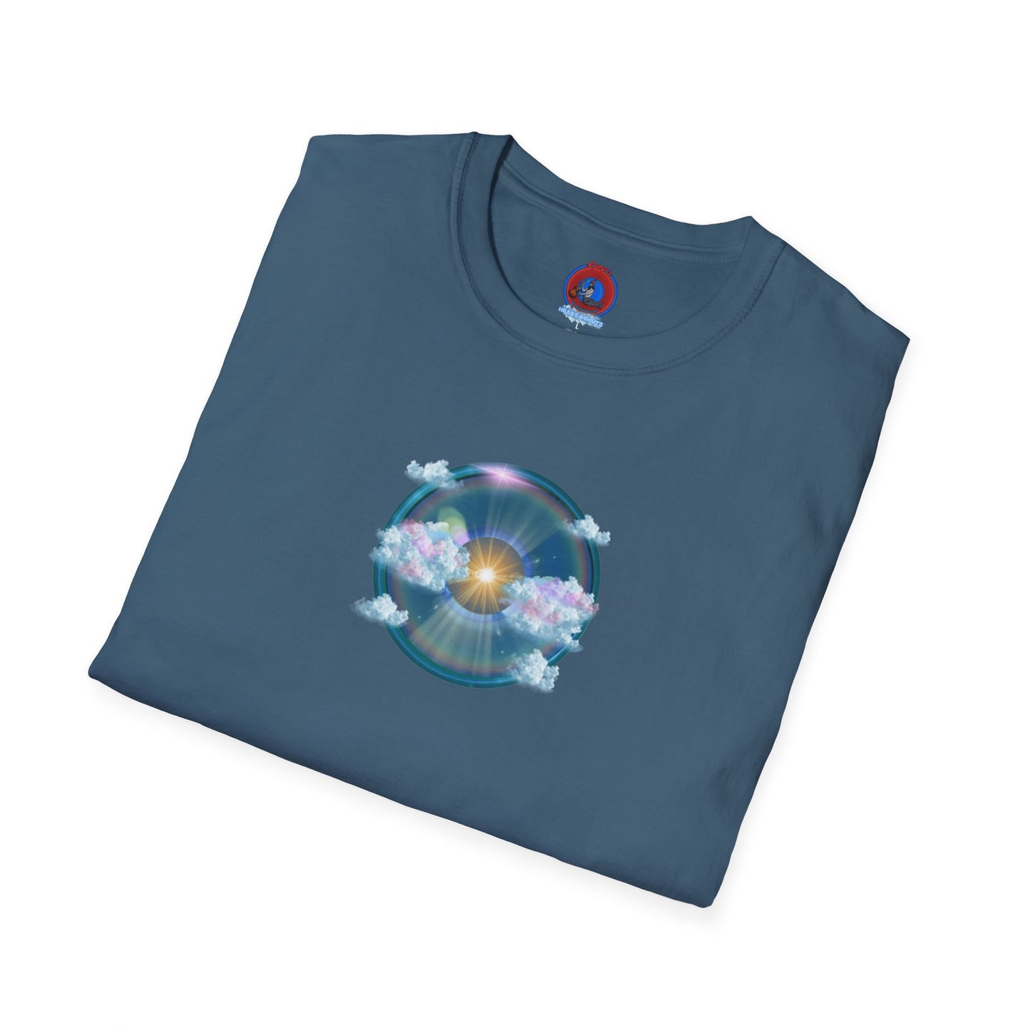 Classic Donut Tee - Unisex Soft-Style - "The Divided Donut" - vivid blue sky donut