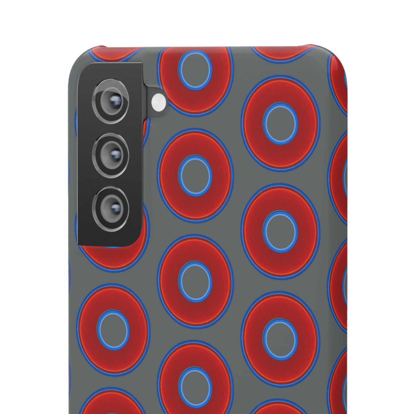Lumpy Donut Snap Case - red vivid donut print w/dark gray background
