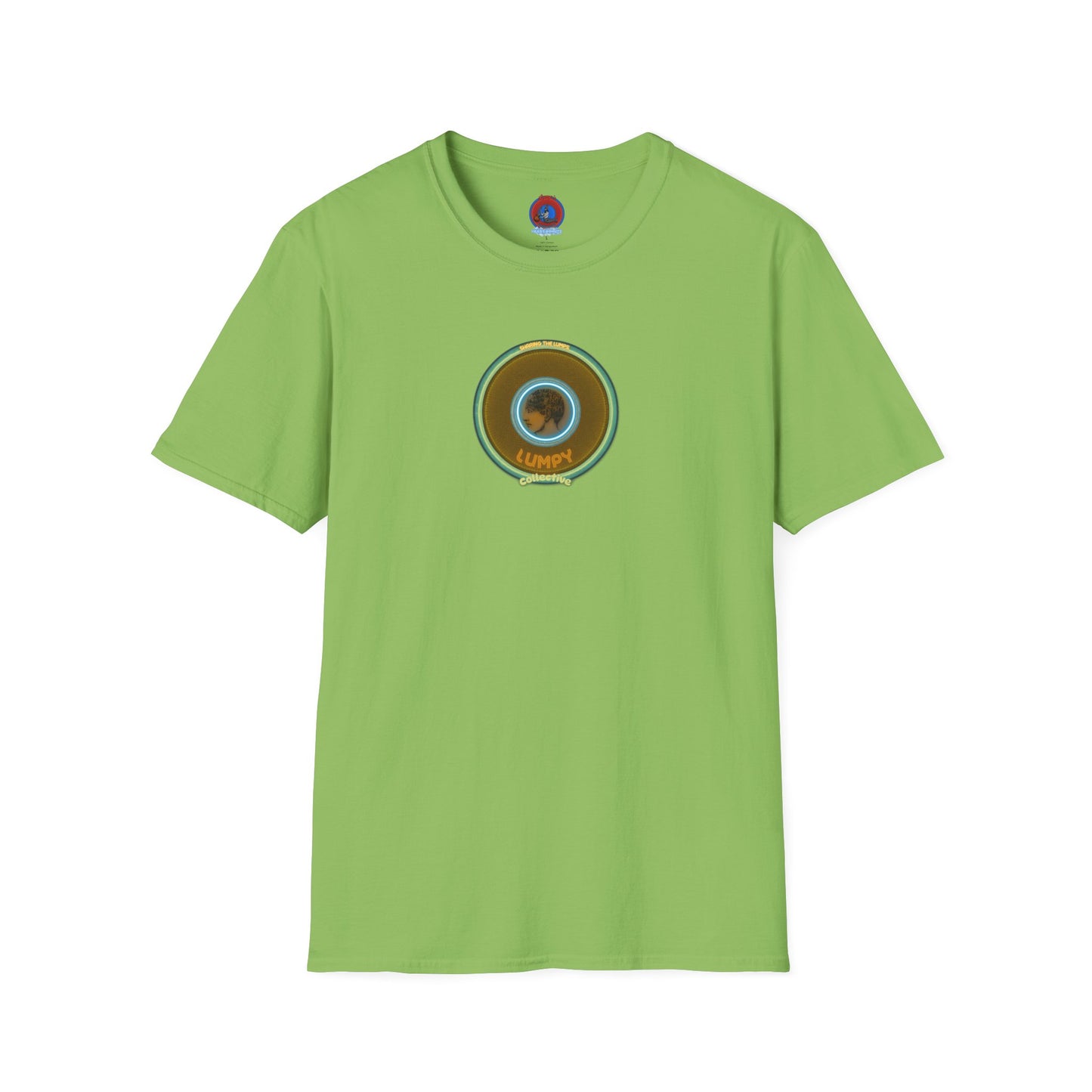 Classic Donut Tee - Unisex Soft-Style - "Lumpy Collective Donut" - bronze/green lumpy donut - variant 5
