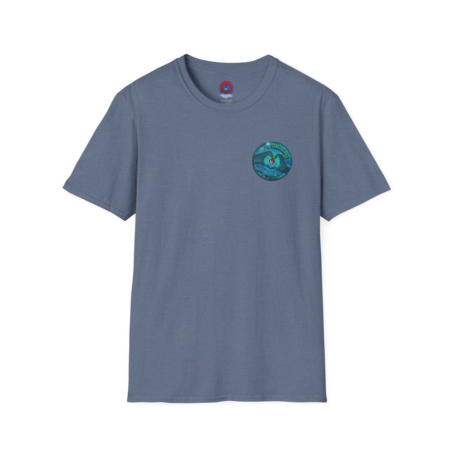 Classic Donut Tee - Unisex Soft-Style - "Sunday Phunday" - series 1.0 - variant 1 - teal donut