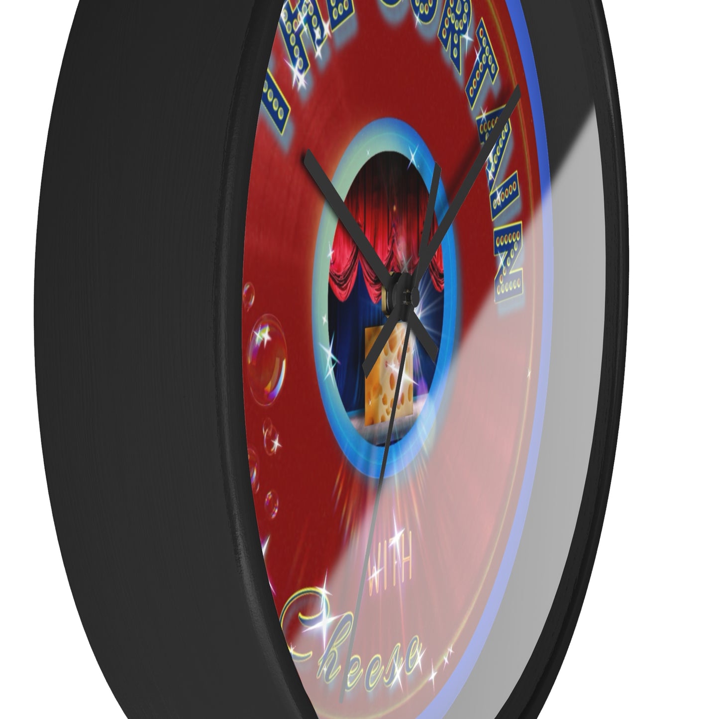 Lumpy Wall Clock - "The Official Donut W/" - variant 2 - vivid red donut w/royal blue background