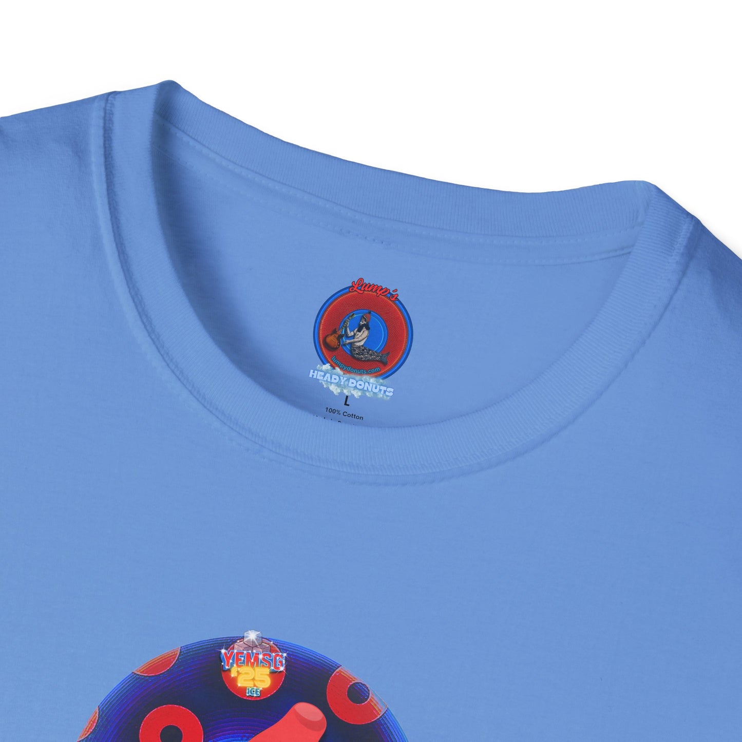 Classic Donut Tee - Unisex Soft-Style - "Blow this Popsicle Stand" - blue/red paradox bomb pop donut - variant 3