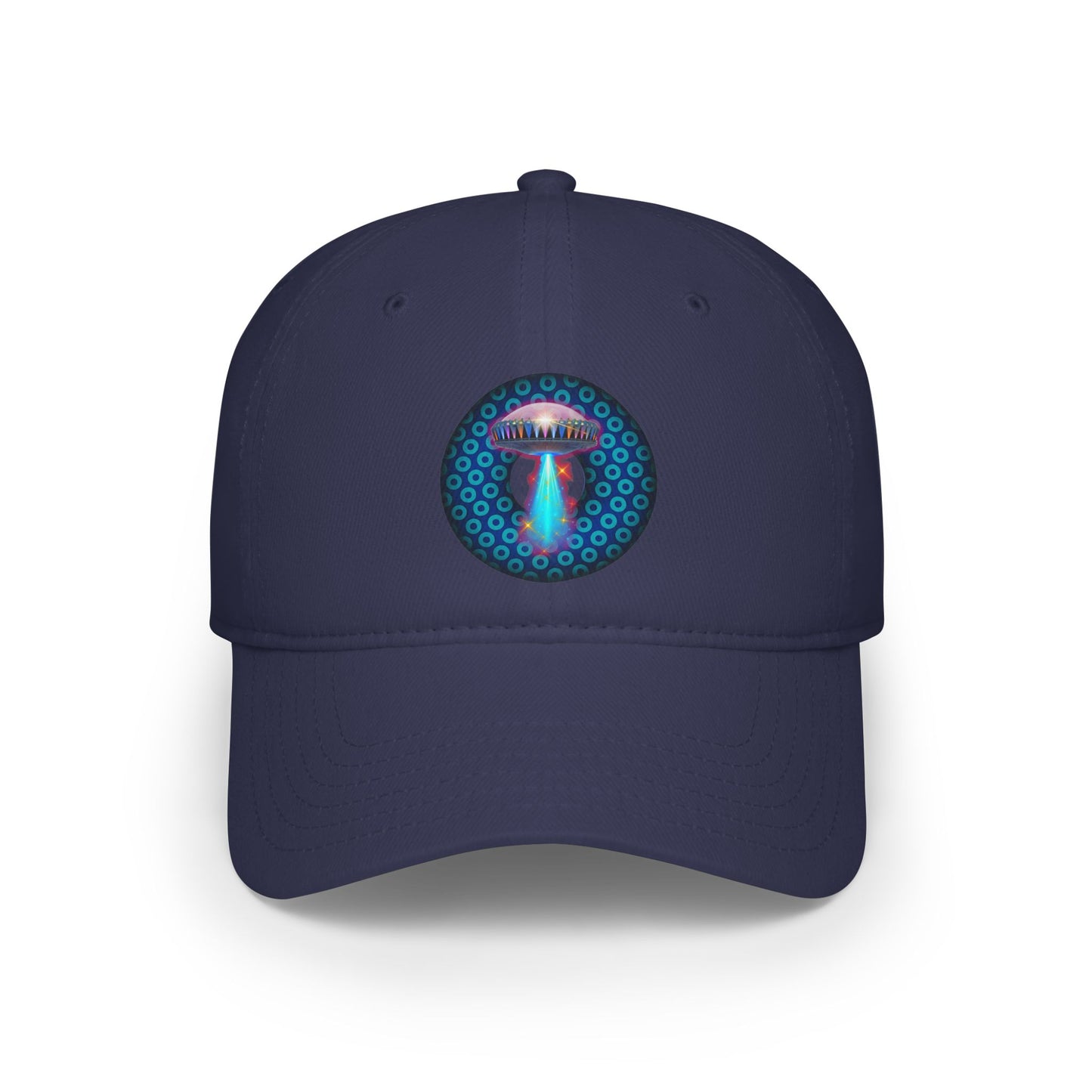 Lumpy Donut Baseball Cap - "They Serve Donuts on the Mothership Now" - variant 5 - blue/blue paradoxical donut w/