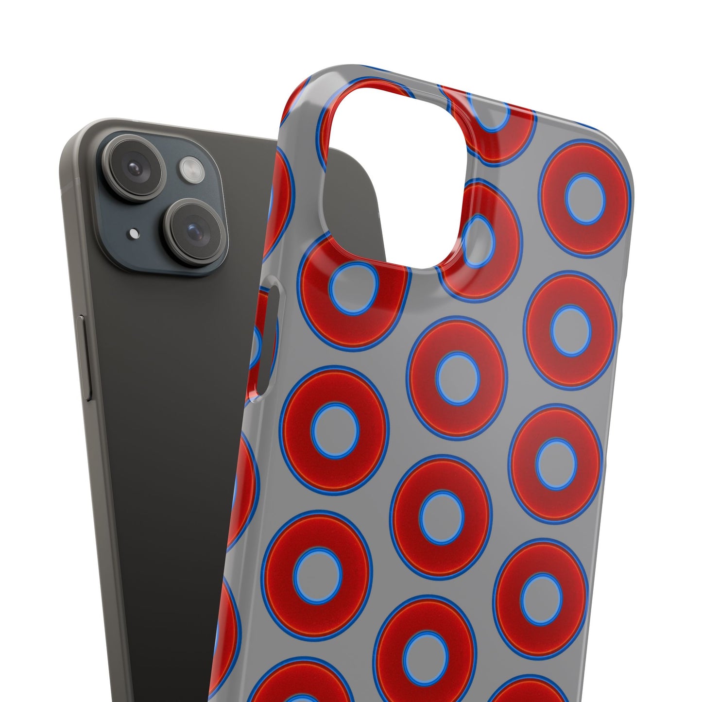 Donut Snap Case - red vivid donut print w/gray background