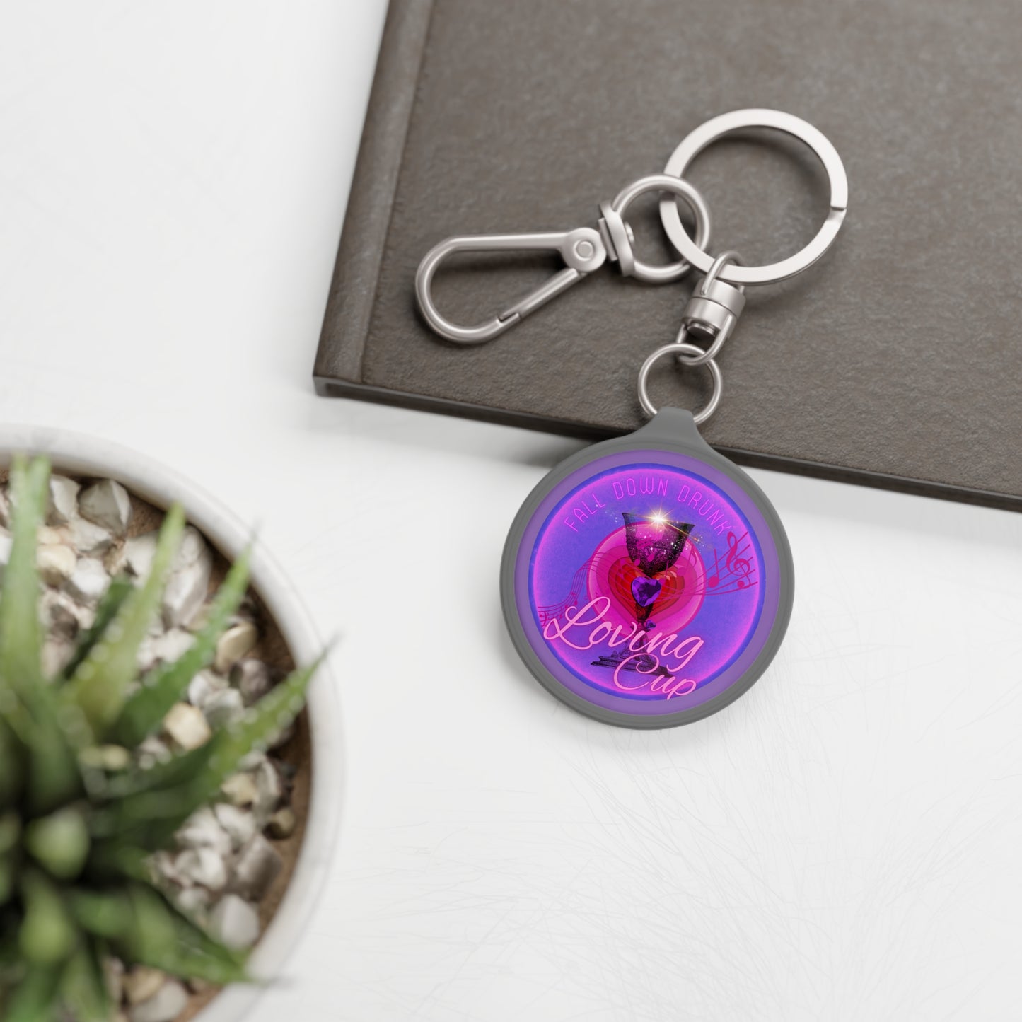 Lumpy Donut Keychain - "The Loving Donut " - series 1.0 - purple donut - [*charitable donut]