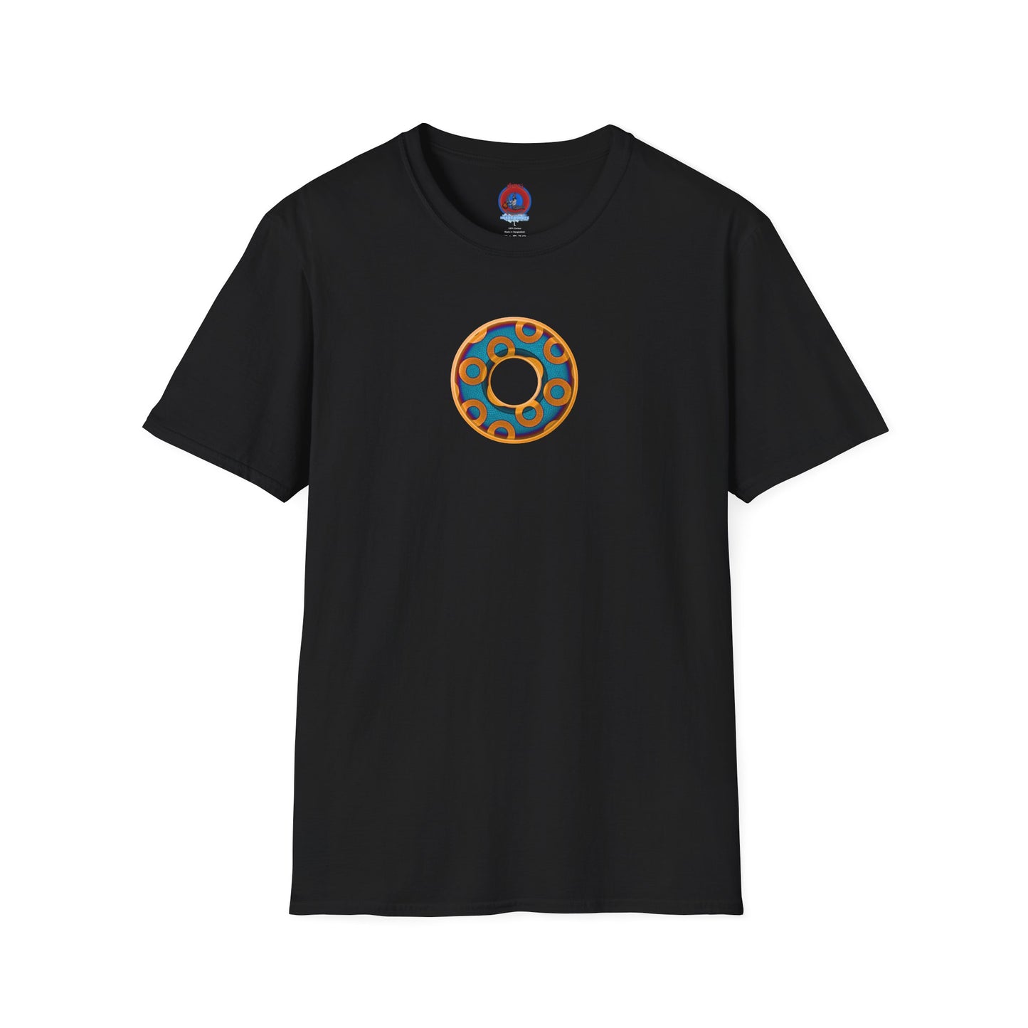 Plain Donuts/Unisex Soft-Style - "Plain Rustic Paradoxical Donuts" - light blue/orange donuts