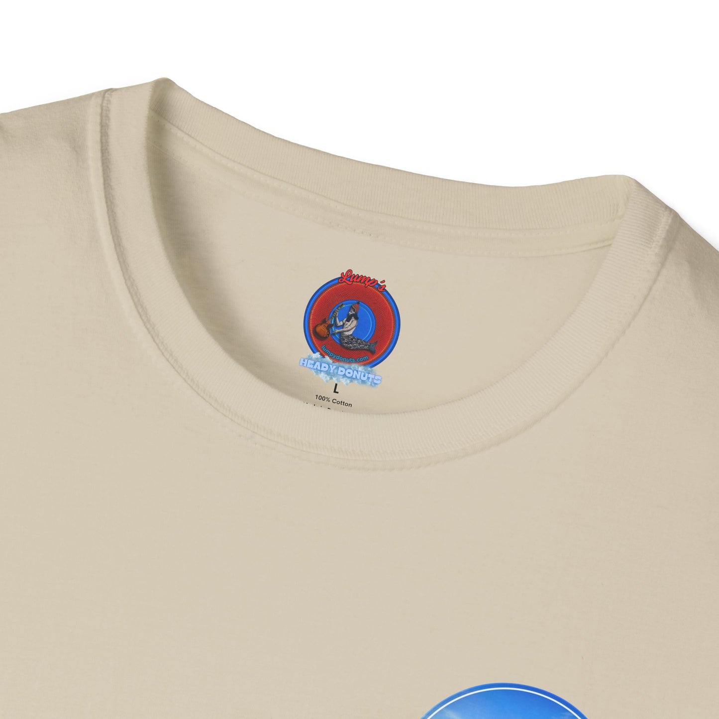 Classic Donut Tee - Unisex Soft-Style - "Still Loading Sand" - vivid blue  pic donut - variant 1