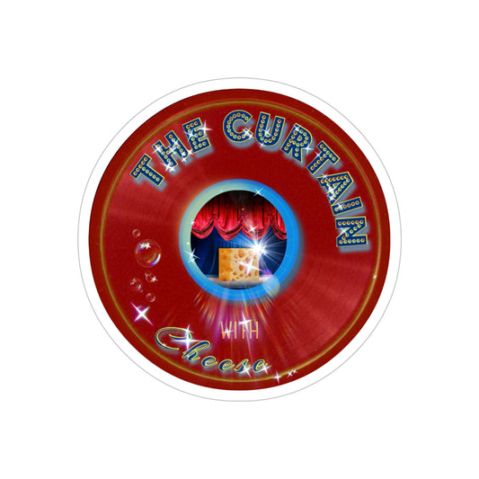 Donut Bumper/Outdoor Sticker - "The Donut With" - series 1.0 - variant 2 - red donut - [Die-Cut] 6"x 6"