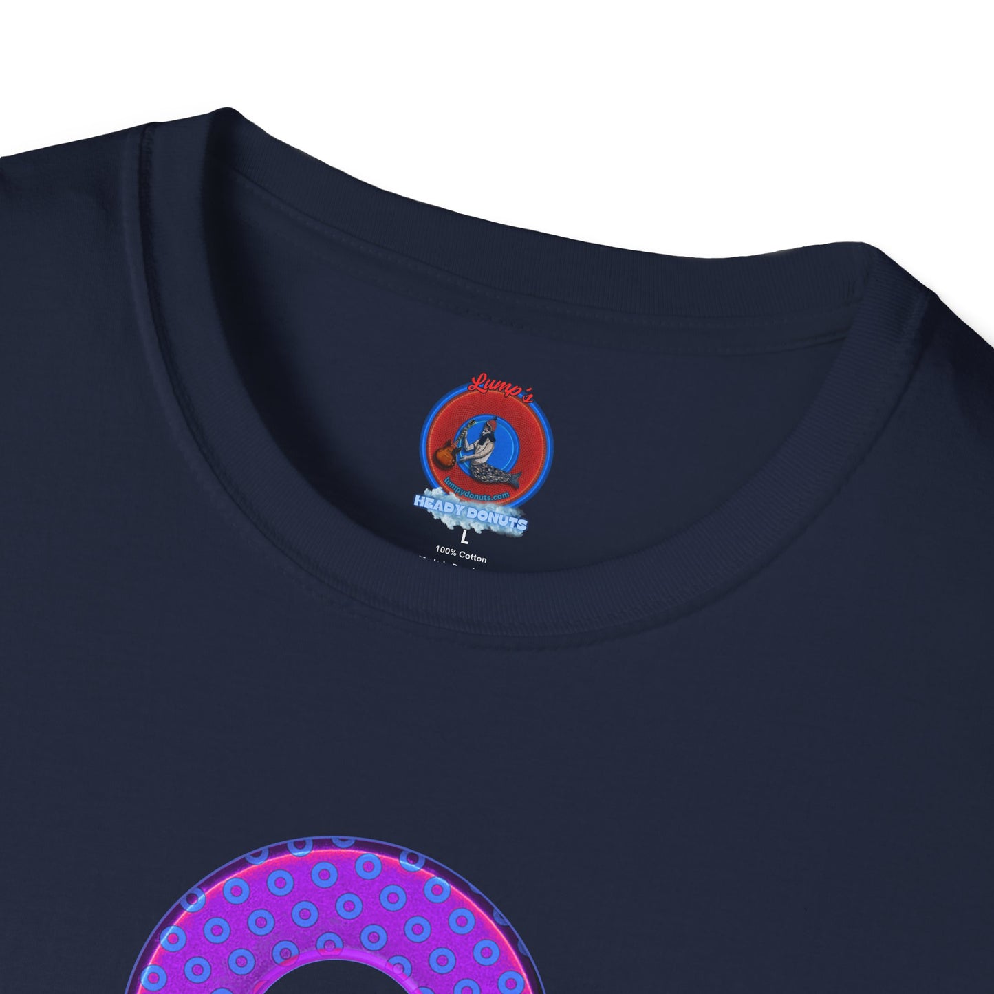 Plain Donuts/Unisex Soft-Style - "Plain Electric Paradoxical Donuts" - bright purple/blue donuts