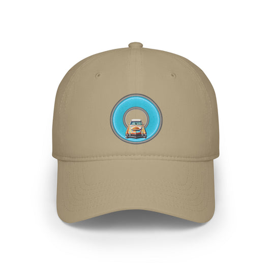 Lumpy Donut Baseball Cap - "Cadillac Rainbow Donut Cap" - variant 2 - light blue donut w/