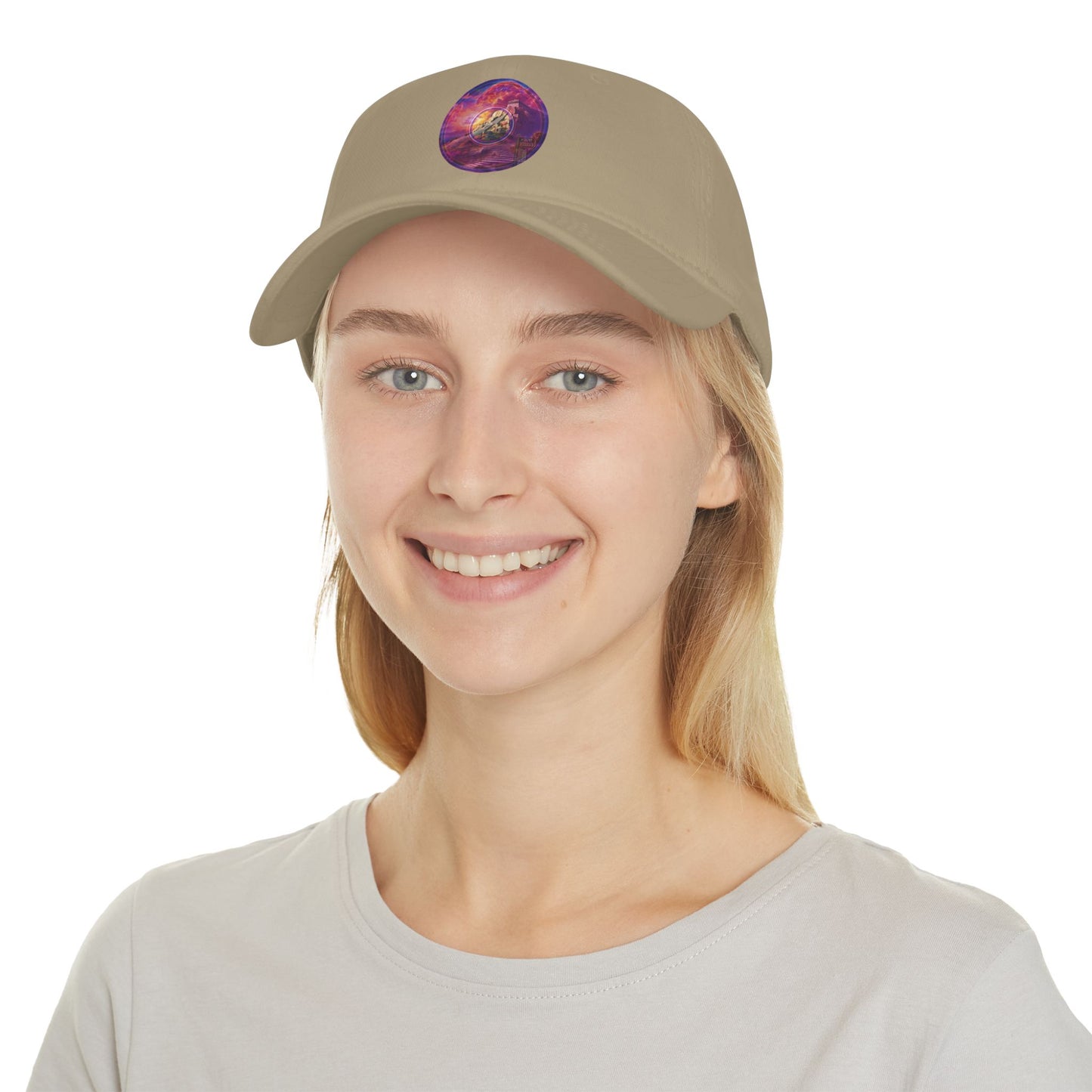Lumpy Donut Baseball Cap - "Icculus Mountain Fresh Donut Cap" - purple/magenta pic donut w/