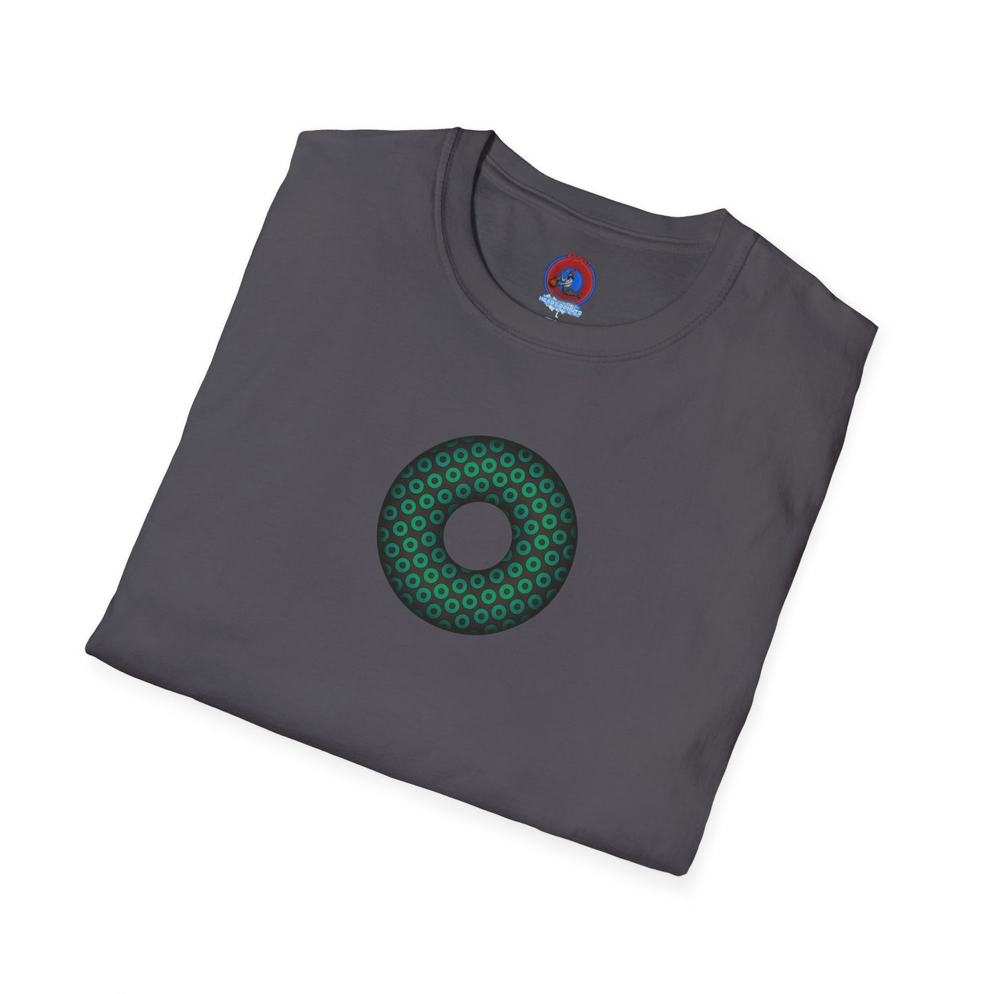 Plain Donuts/Unisex Soft-Style - "Plain Paradoxical Grided Donuts" - green/dark gray donuts