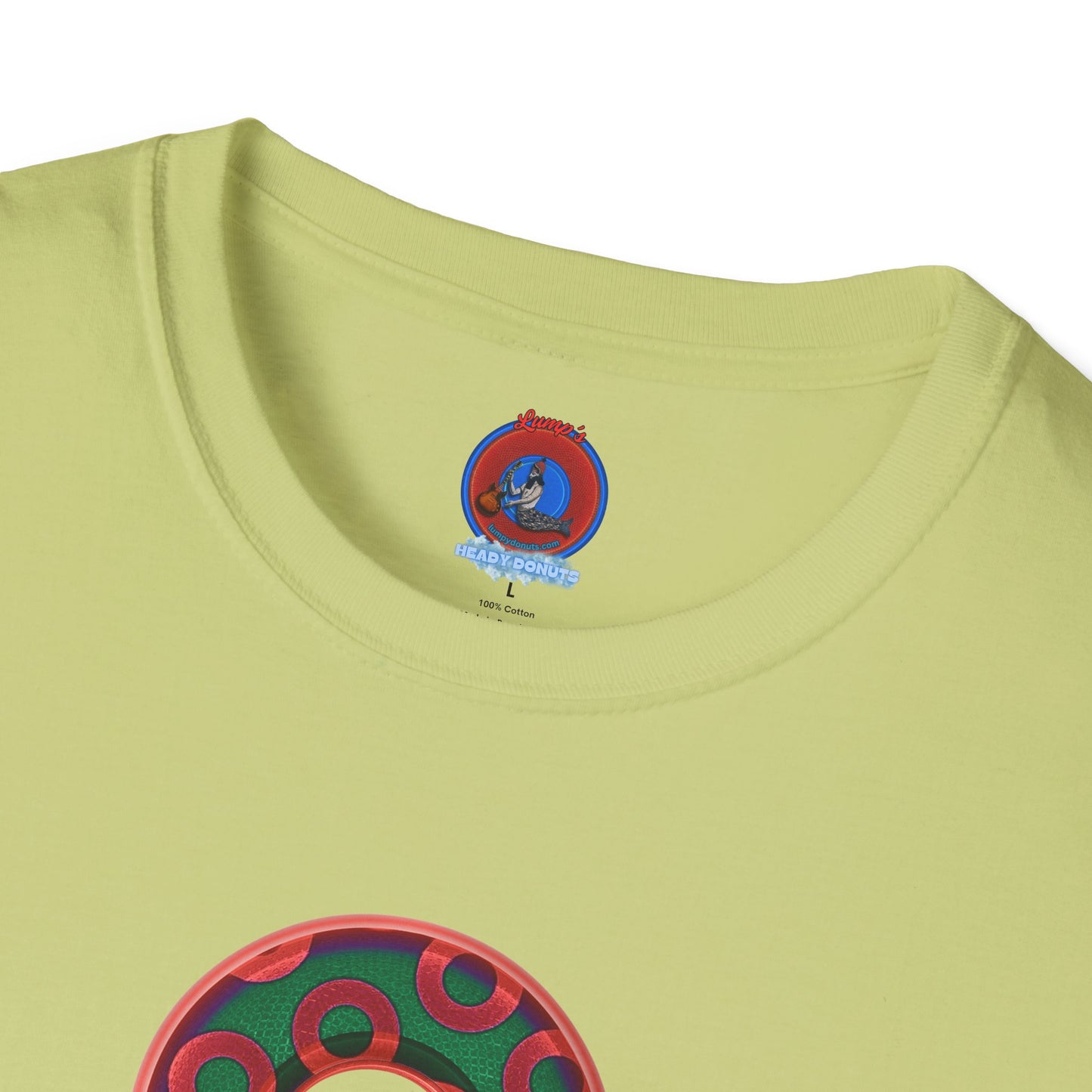 Plain Donuts/Unisex Soft-Style - "Plain Rustic Paradoxical Donuts" - green/red donuts