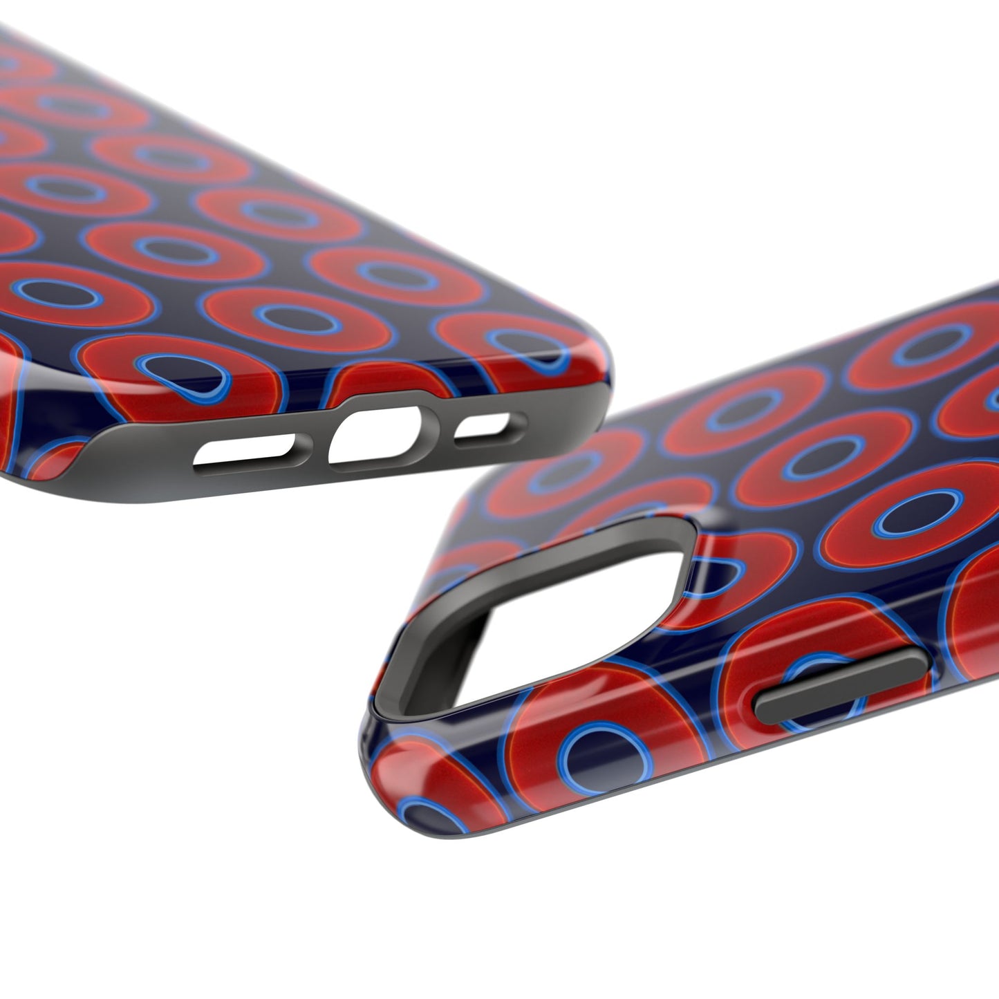 Magnetic Tough Donut Case - red vivid donut print w/midnight blue background