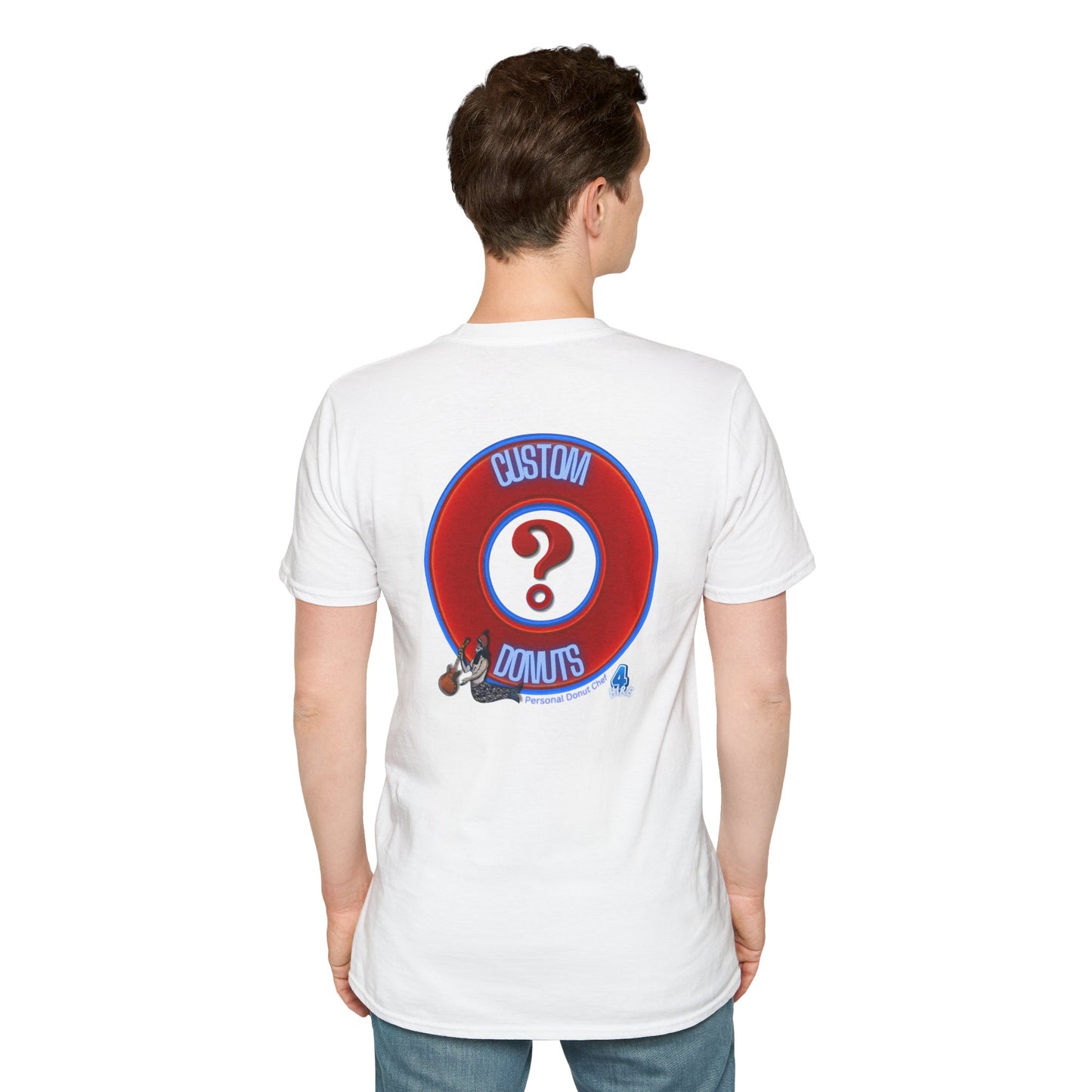 Classic Donut Tee - Unisex Soft-Style - "Example: Custom Donut Tee" - vivid red dirt mall donut
