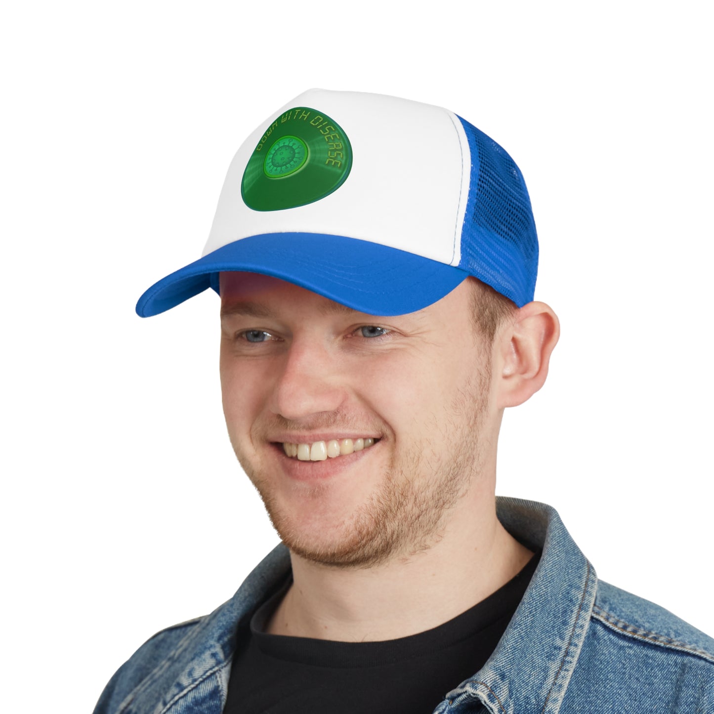 Lumpy Trucker Hat - "Down With This Hat" - green donut