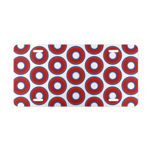 Lumpy Donut Vanity Plate - red vivid donut print w/white background