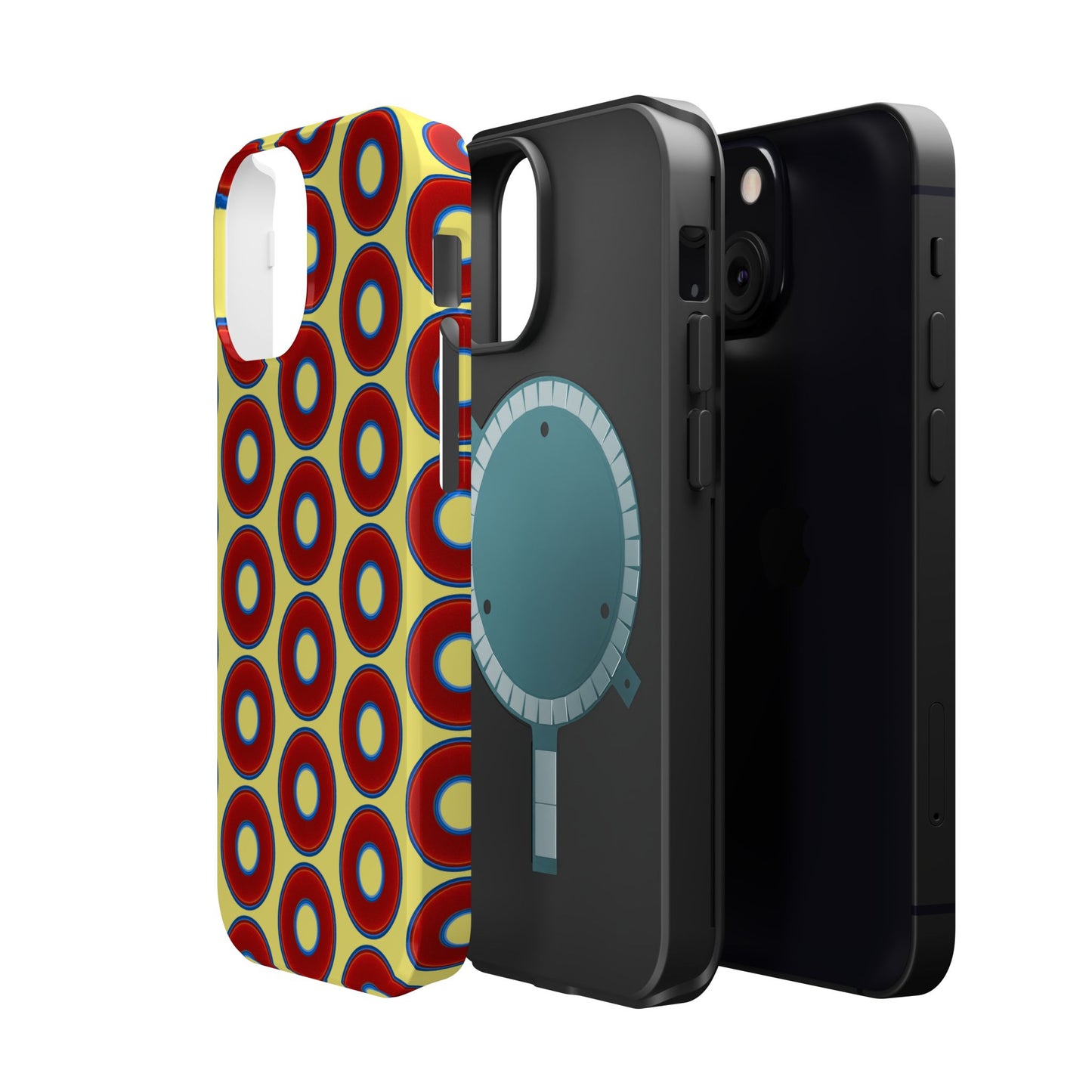 Magnetic Tough Donut Case - red vivid donut print w/yellow background