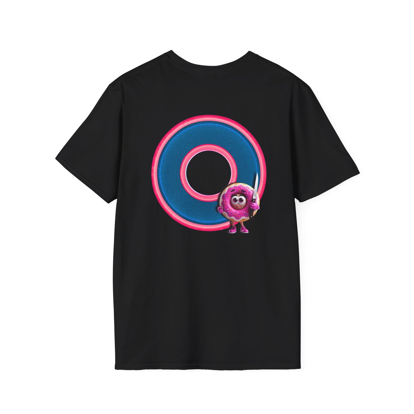 Classic Donut Tee - Unisex Soft-Style - "My Friend the Donut " - series 1.0  - variant 2 - blue/pink donut