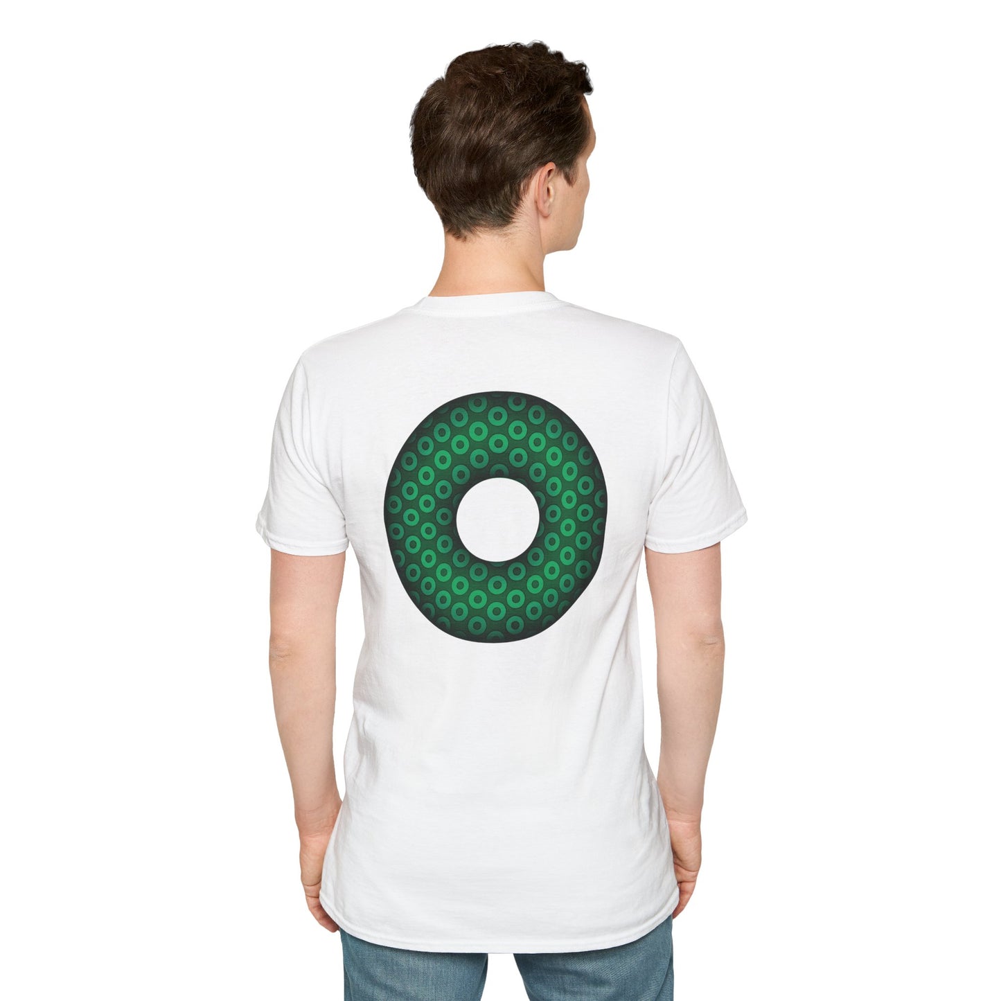 Plain Donuts/Unisex Soft-Style - "Plain Paradoxical Grided Donuts" - green/dark green donuts