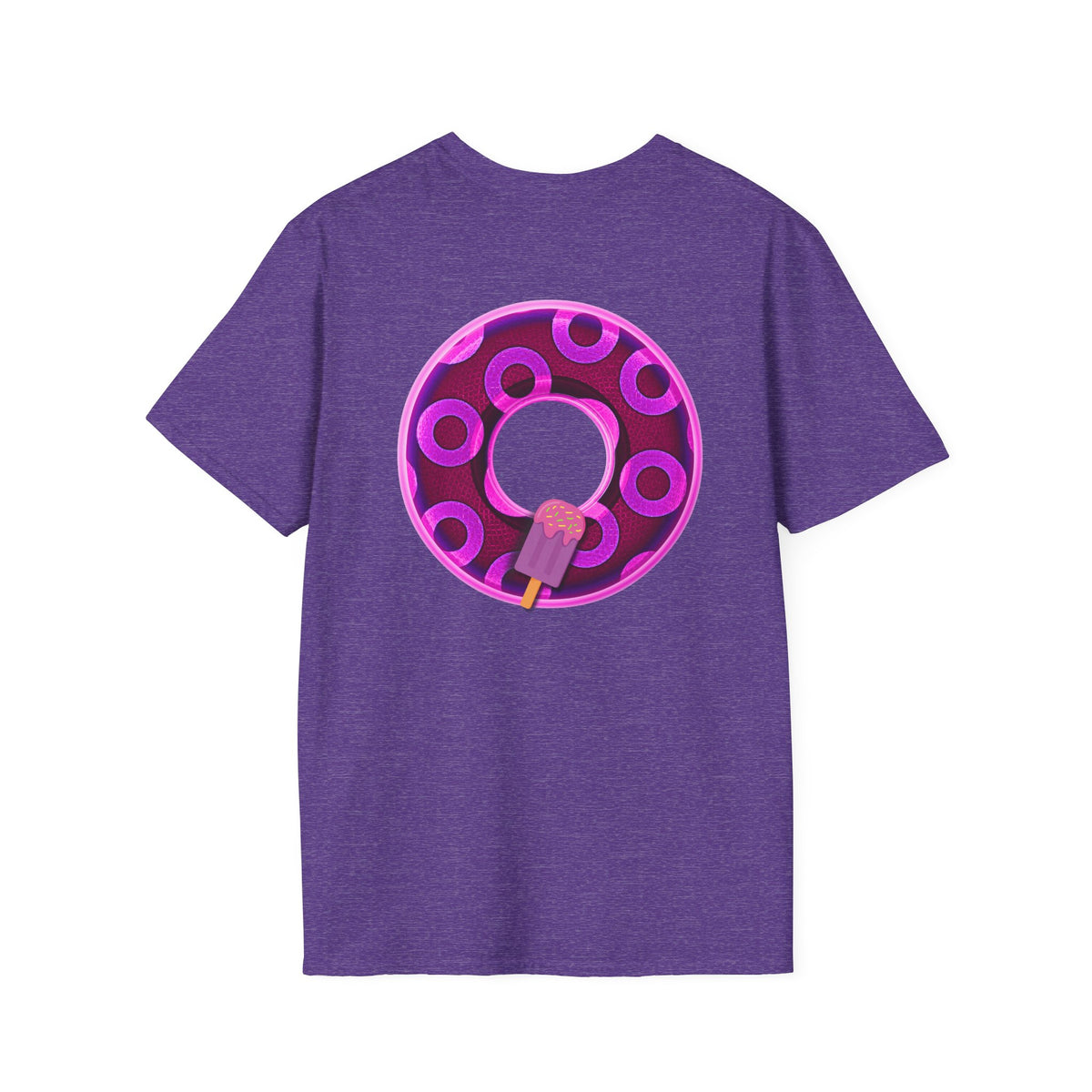 Classic Donut Tee - Unisex Soft-Style - "It's Ice Cream Popsicles - YEMSG Donut" - purple/magenta paradox donut - variant 1