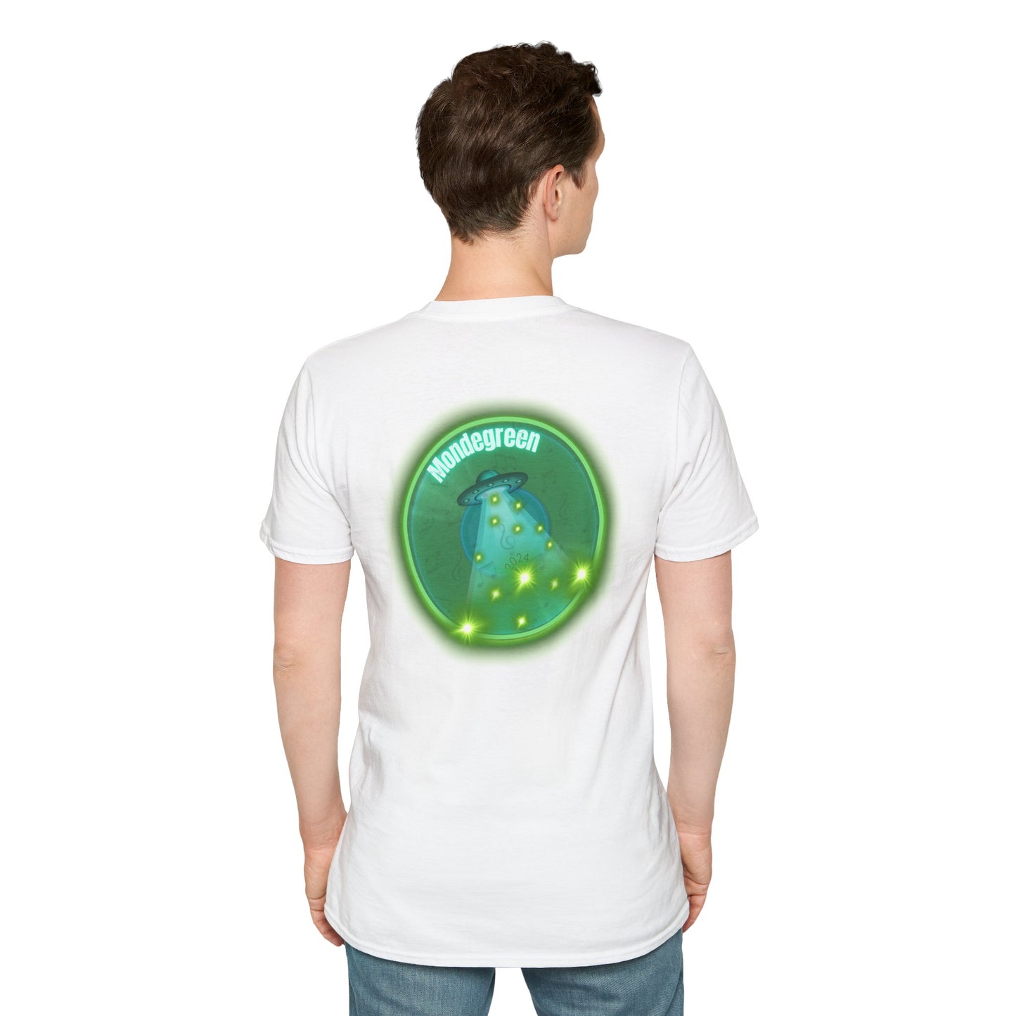 Classic Donut Tee - Unisex Soft-Style - "Close Encounters of the Delaware kind - Mondegreen Donut"  " variant 1 - green donut