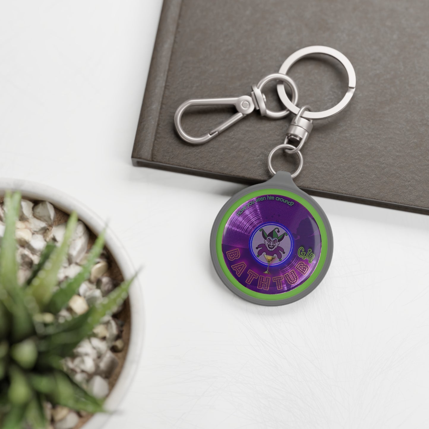 Lumpy Donut Keychain - "The Joker's Keychain - Troubadour Edition" - series 1.0 - variant 3 - purple record donut