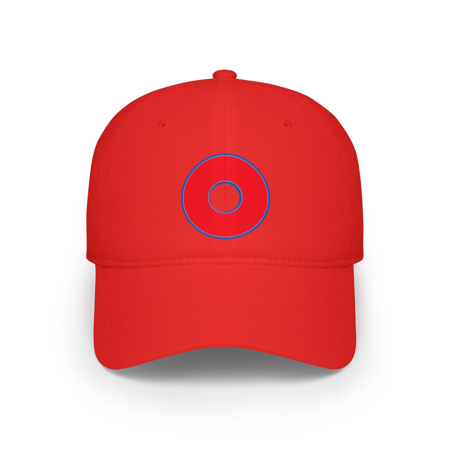 Lumpy Donut Baseball Cap - "Plain [Mary] Jane" - red outlined donut w/