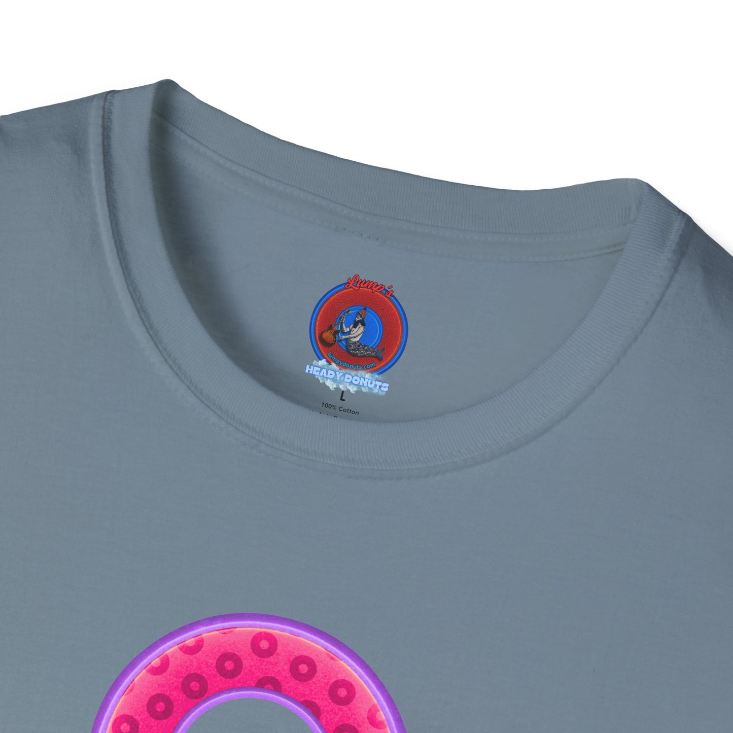 Plain Donuts/Unisex Soft-Style - "Plain Wide Mouthed Paradoxical Donuts" - magenta/light purple donuts