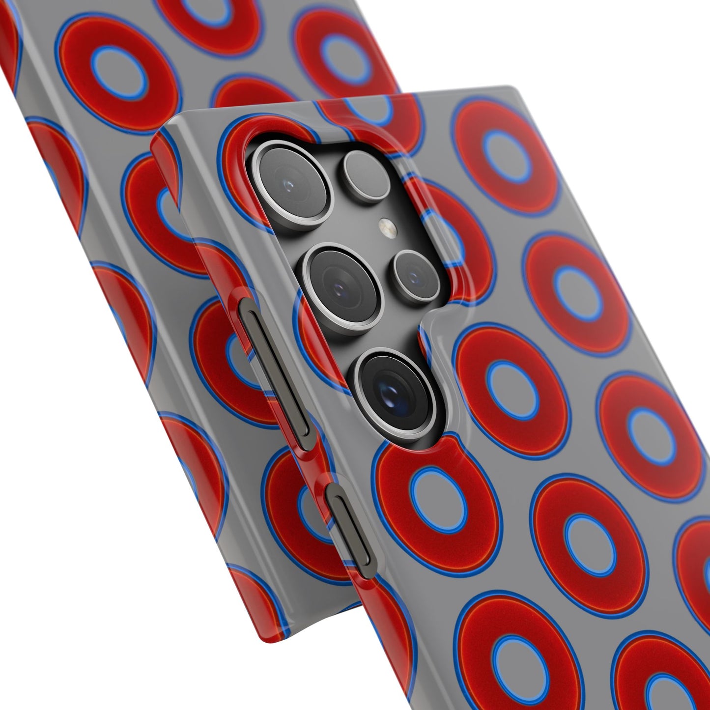 Donut Snap Case - red vivid donut print w/gray background