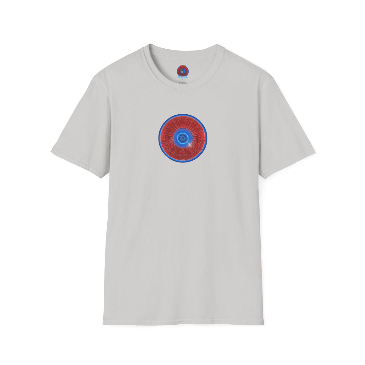 Classic Donut Tee - Unisex Soft-Style - "Graphic Translation Tee Shirt" - vivid red/blue tube donut - variant 1