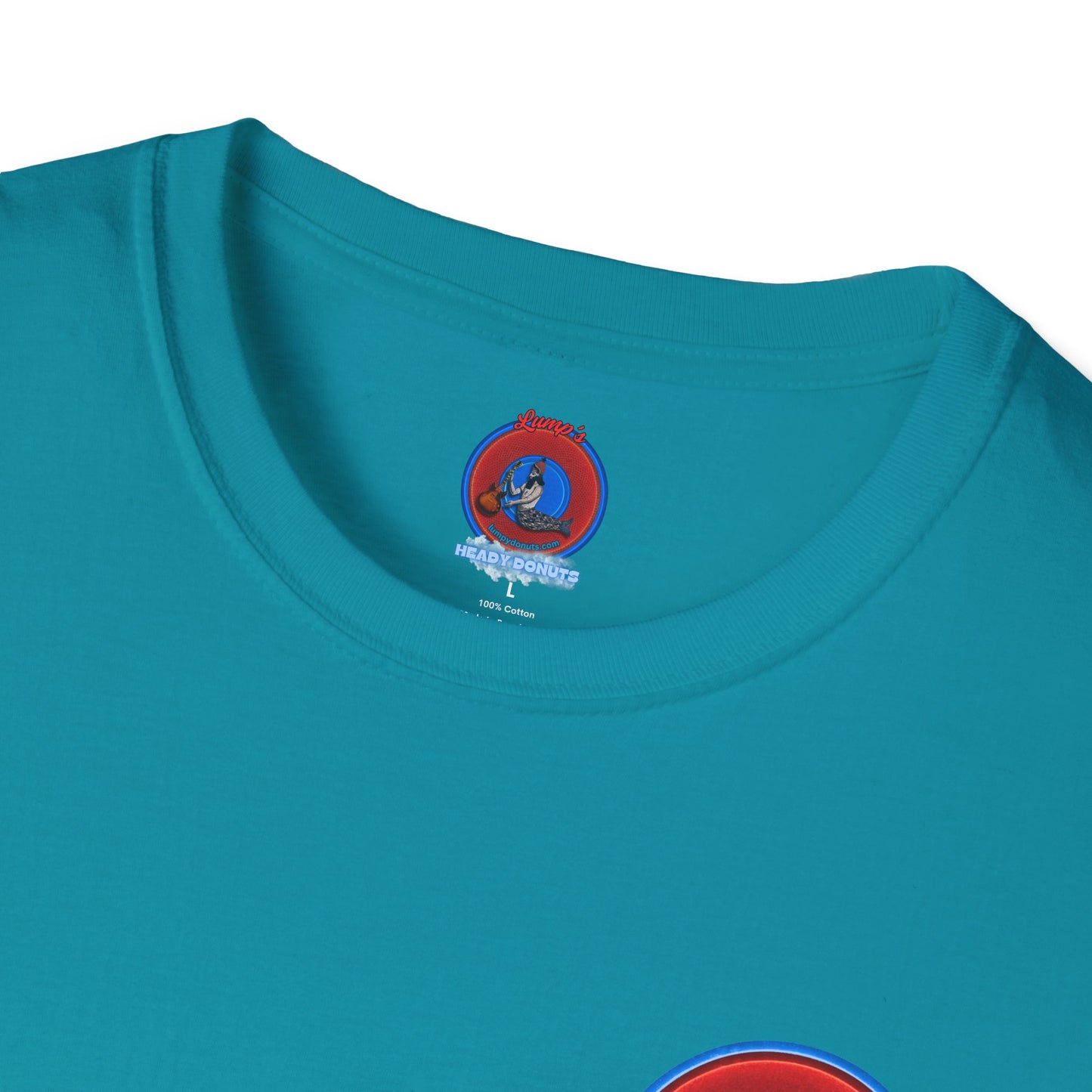 Classic Donut Tee - Unisex Soft-Style - "Rage Side Donut" - vivid red donut - variant 1