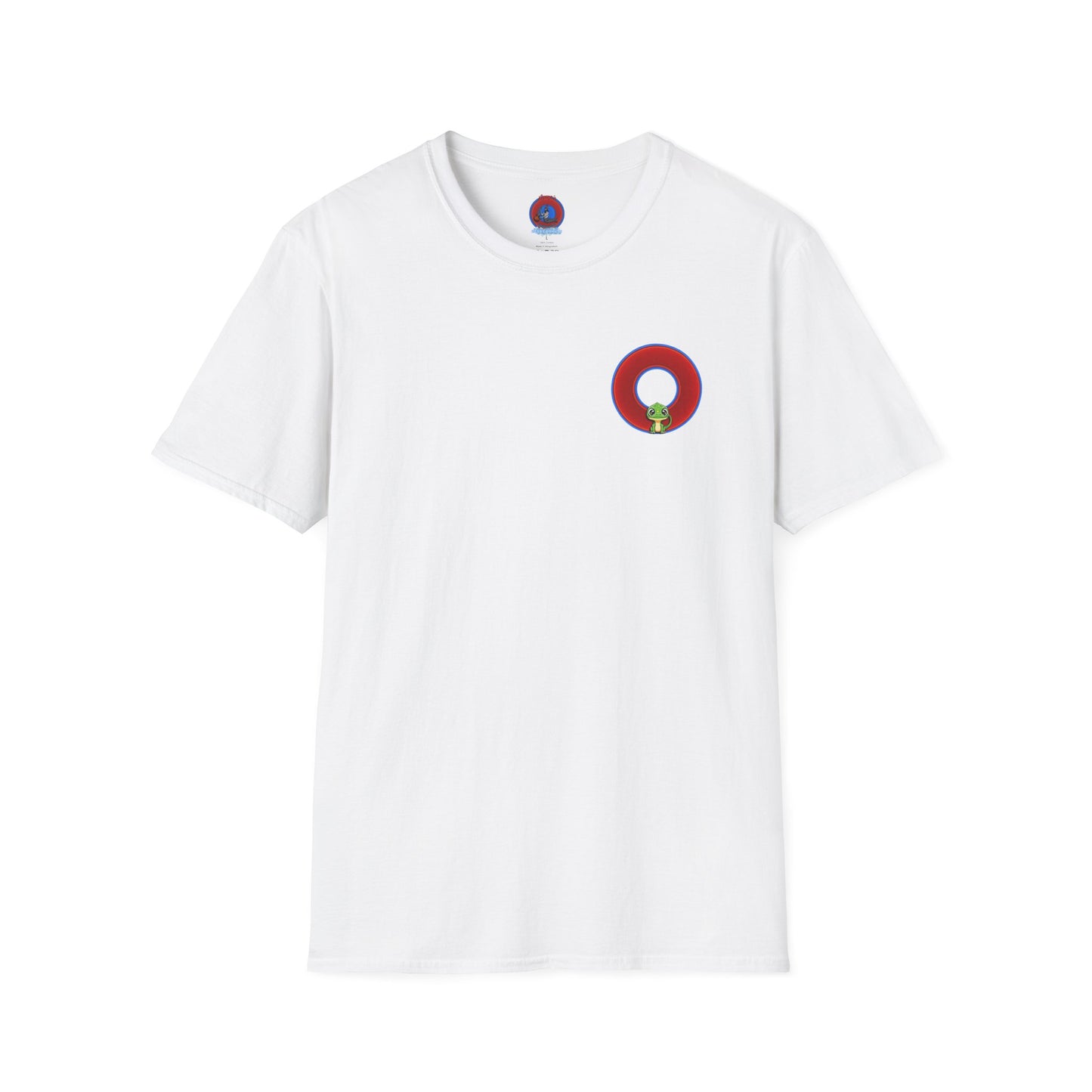 Classic Donut Tee - Unisex Soft-Style - "Little Baby Rutherford's Splendorous Tee" - vivid red donut