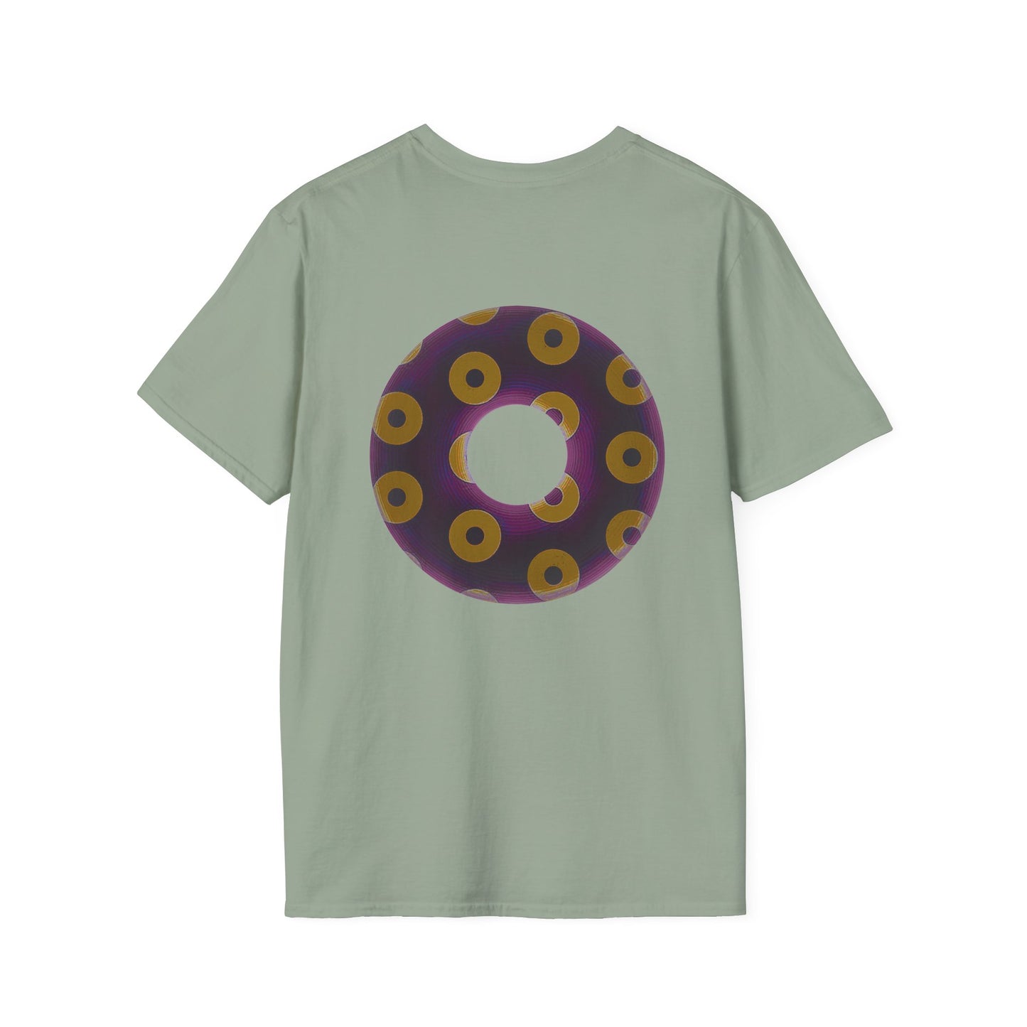 Plain Donuts/Unisex Soft-Style - "Plain Blimpy Paradoxical Donuts" - dark red-purple/dark yellow donuts