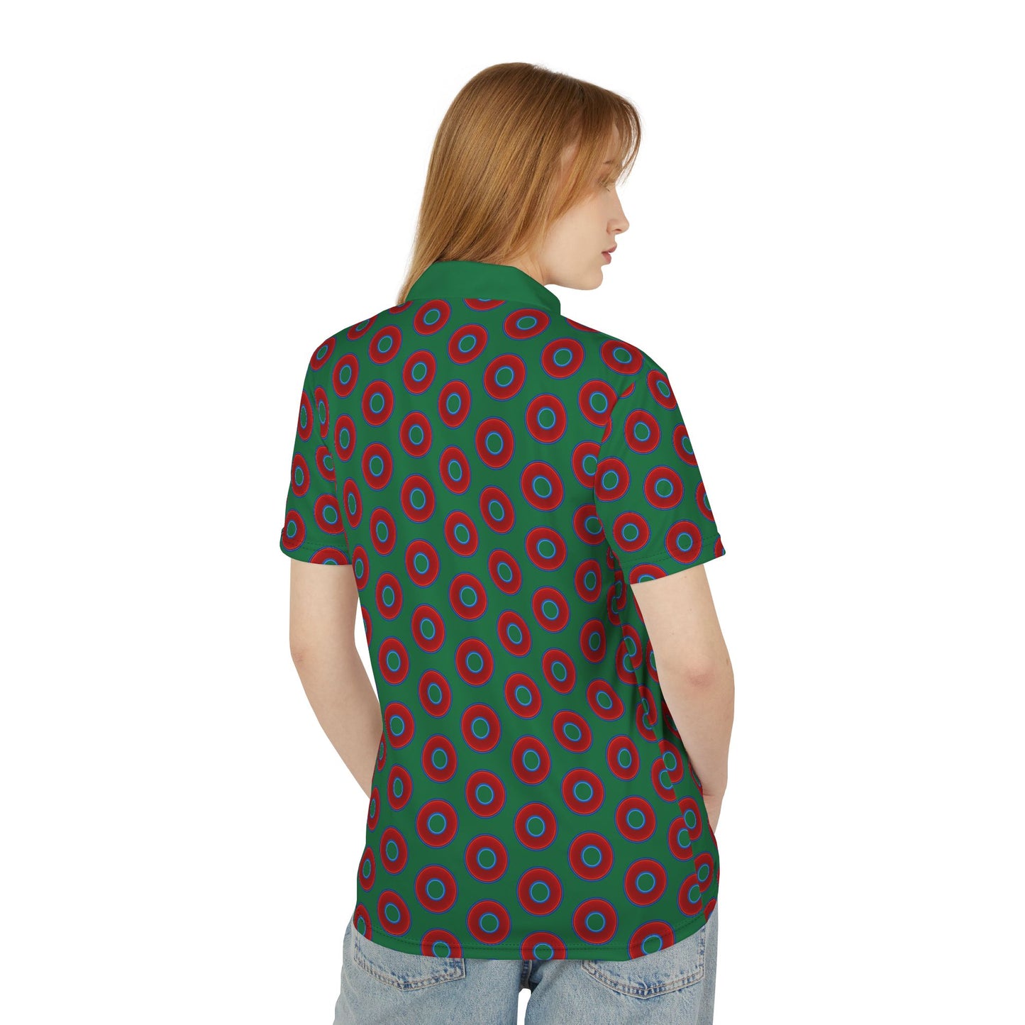 AOP Donut Polo - vivid donut print w/green background [unisex]