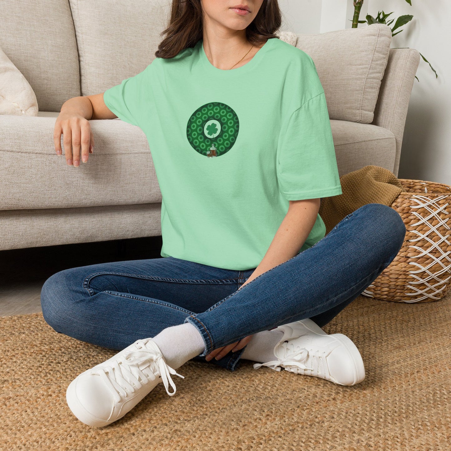 Classic Donut Tee - Unisex Soft-Style - "Patron Saint of Donuts" - St. Patrick's Day Donut - w/whiskey - holiday edition - variant 2